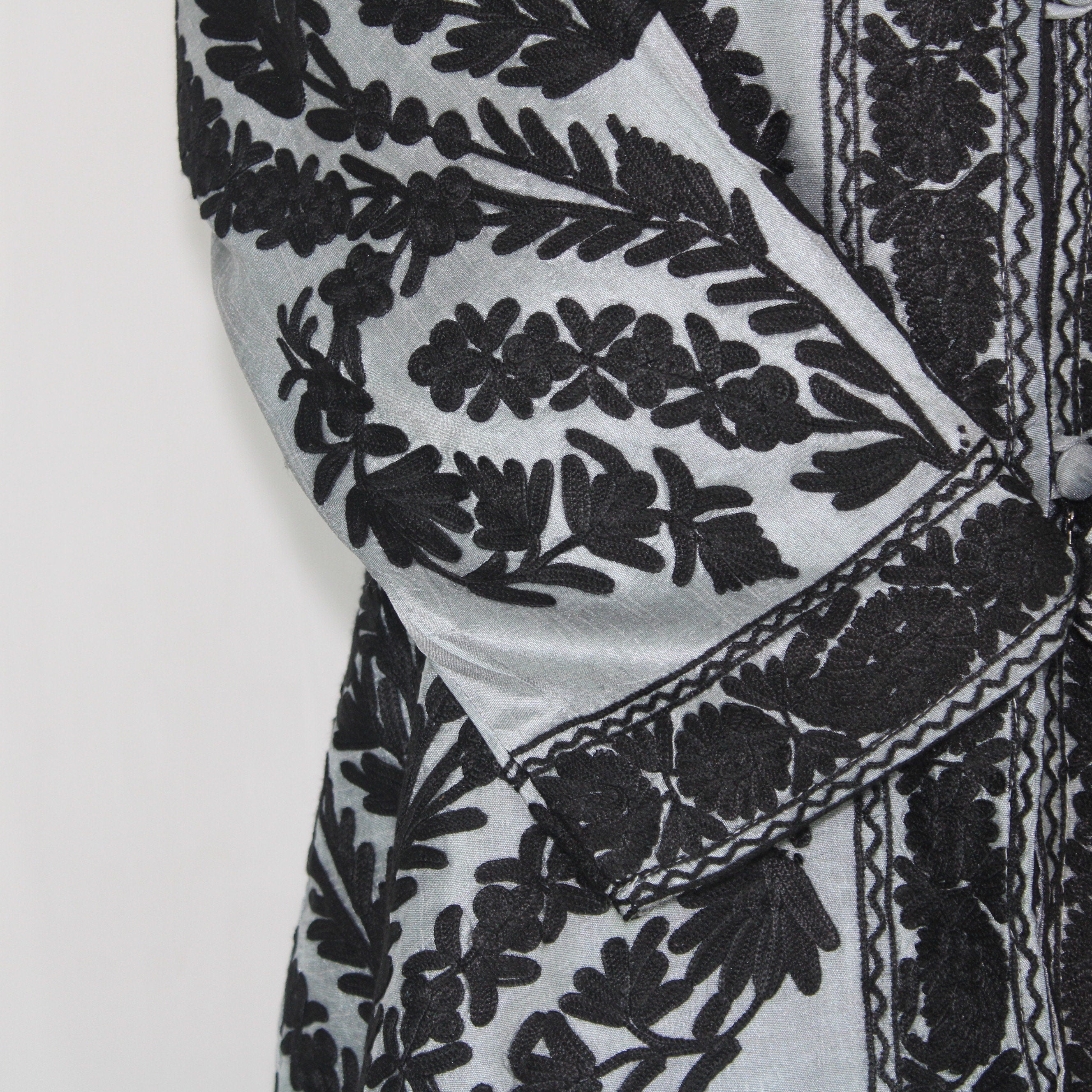 Kashmiri Jacket, embroidered silk jacket, short length coat, Bohemian Jacket, embroidered jacket, short embroidered coat, silk summer jacket - BATIN