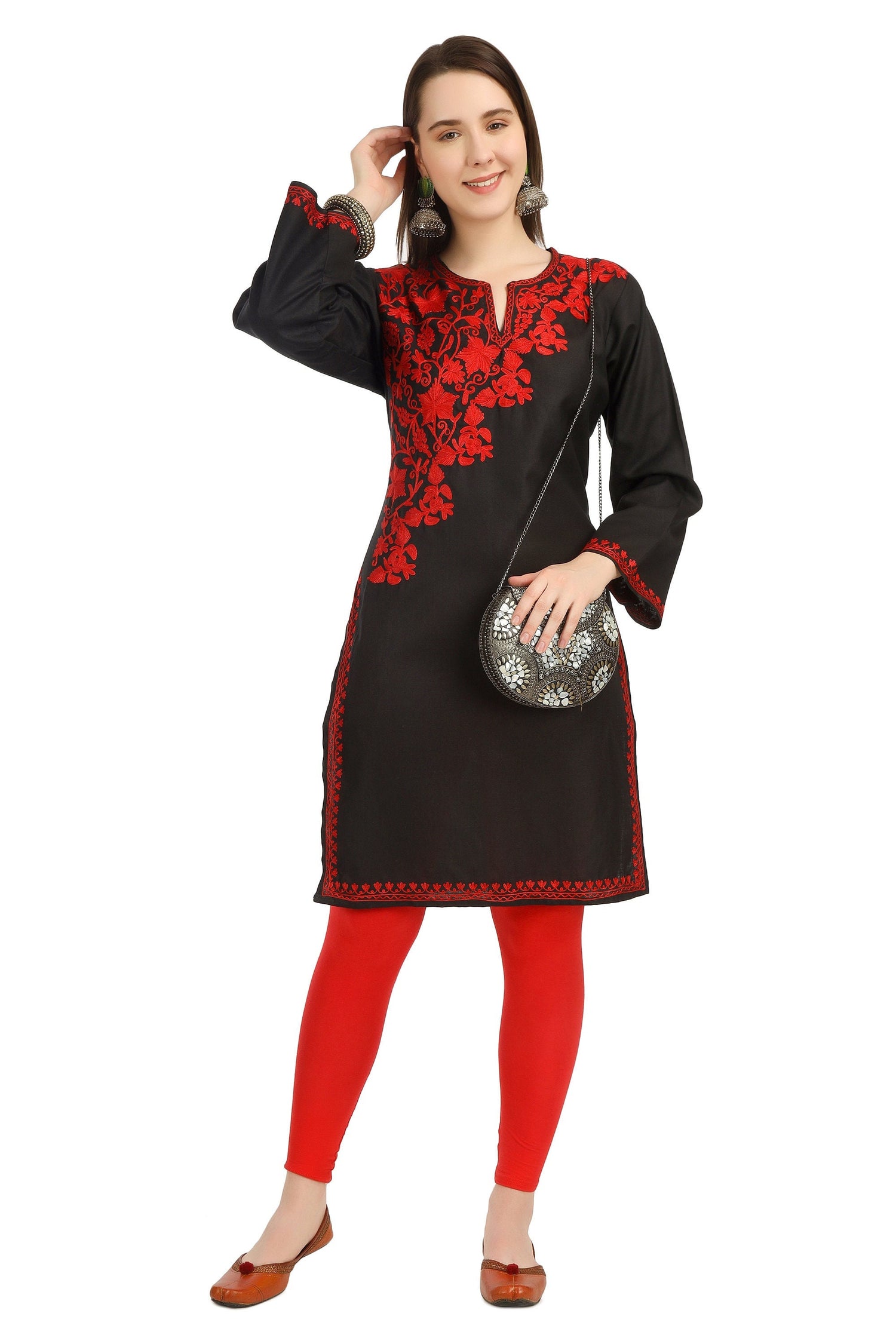 Kashmiri Kurti, Aari Embroidered Kurti, Women Tunics, Indian Kurtis, Ethnic Wear, Indo Western Wear, Traditional Kurti,