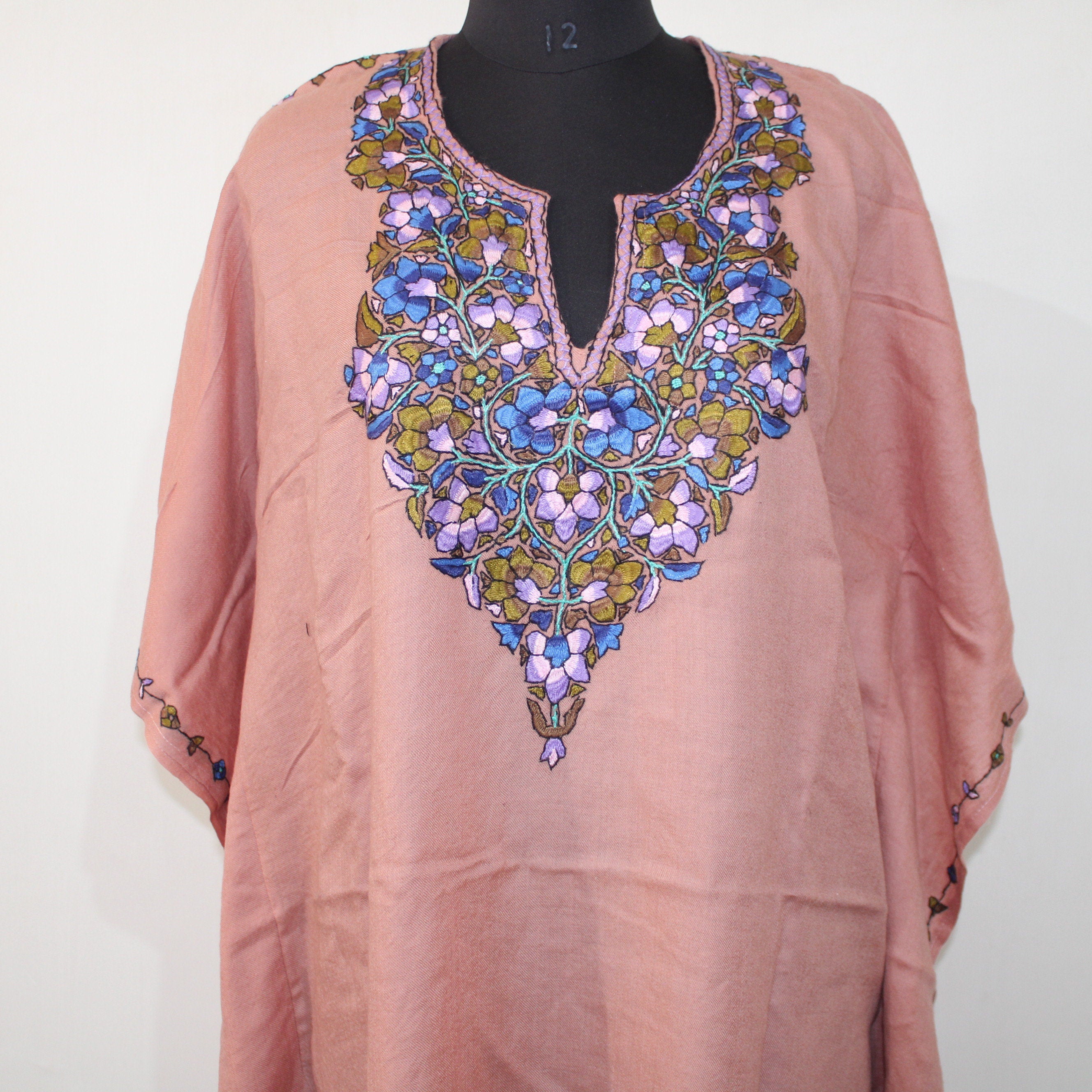 Cashmere paper mache Embroidered Kaftan, Kashmiri Kaftan, Women Caftan, Designer Kaftan, Handmade kaftan,