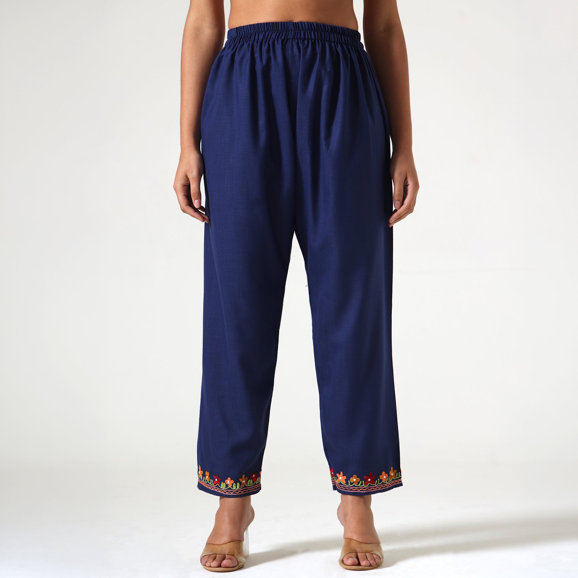 Kashmiri Aari Embroidered Cotton Kurti with Bottom Pant, Womens Coord Set