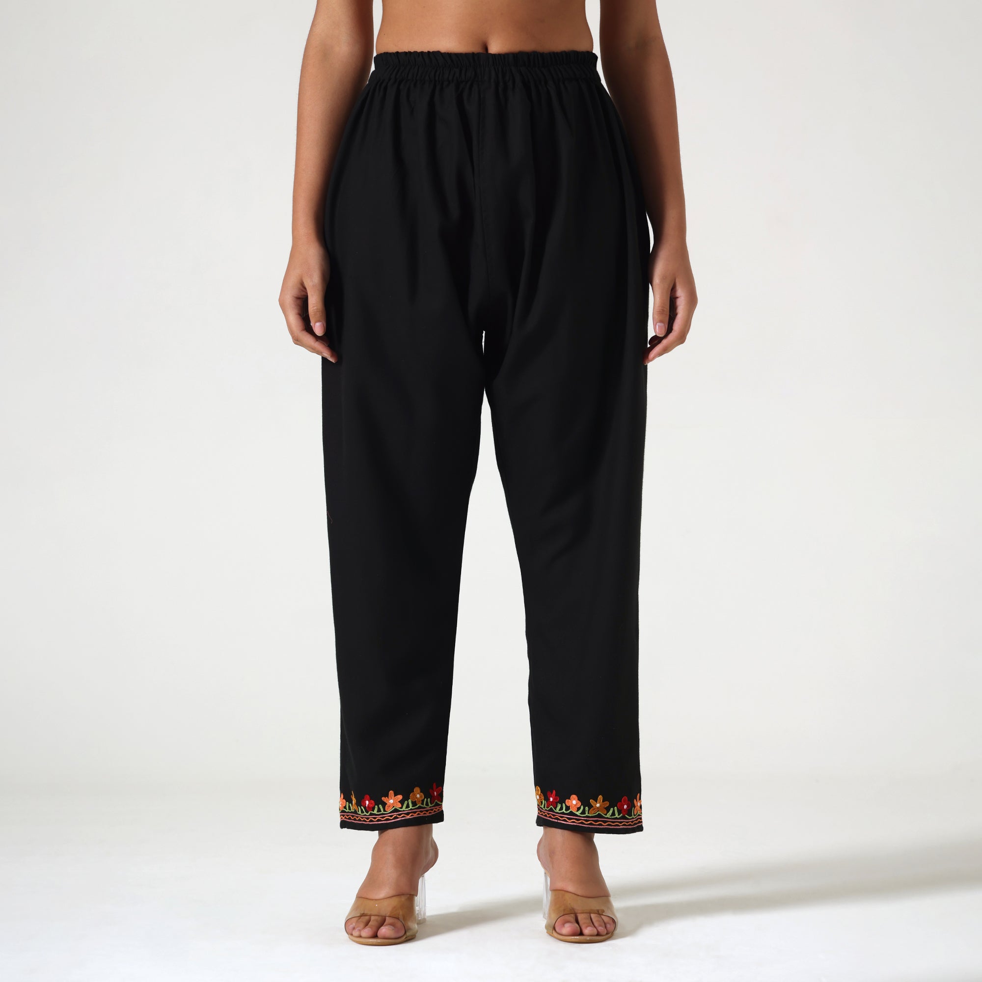 Kashmiri Aari Embroidered Cotton Kurti with Bottom Pant, Womens Coord Set