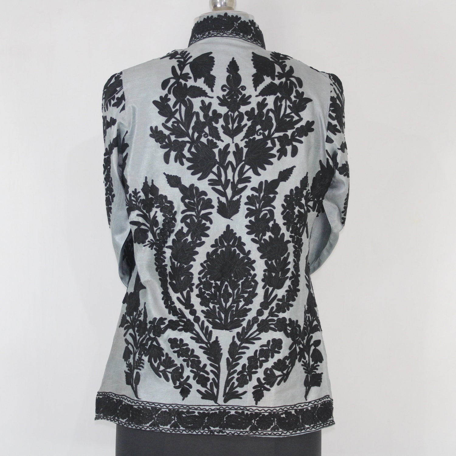 Kashmiri Jacket, embroidered silk jacket, short length coat, Bohemian Jacket, embroidered jacket, short embroidered coat, silk summer jacket - BATIN