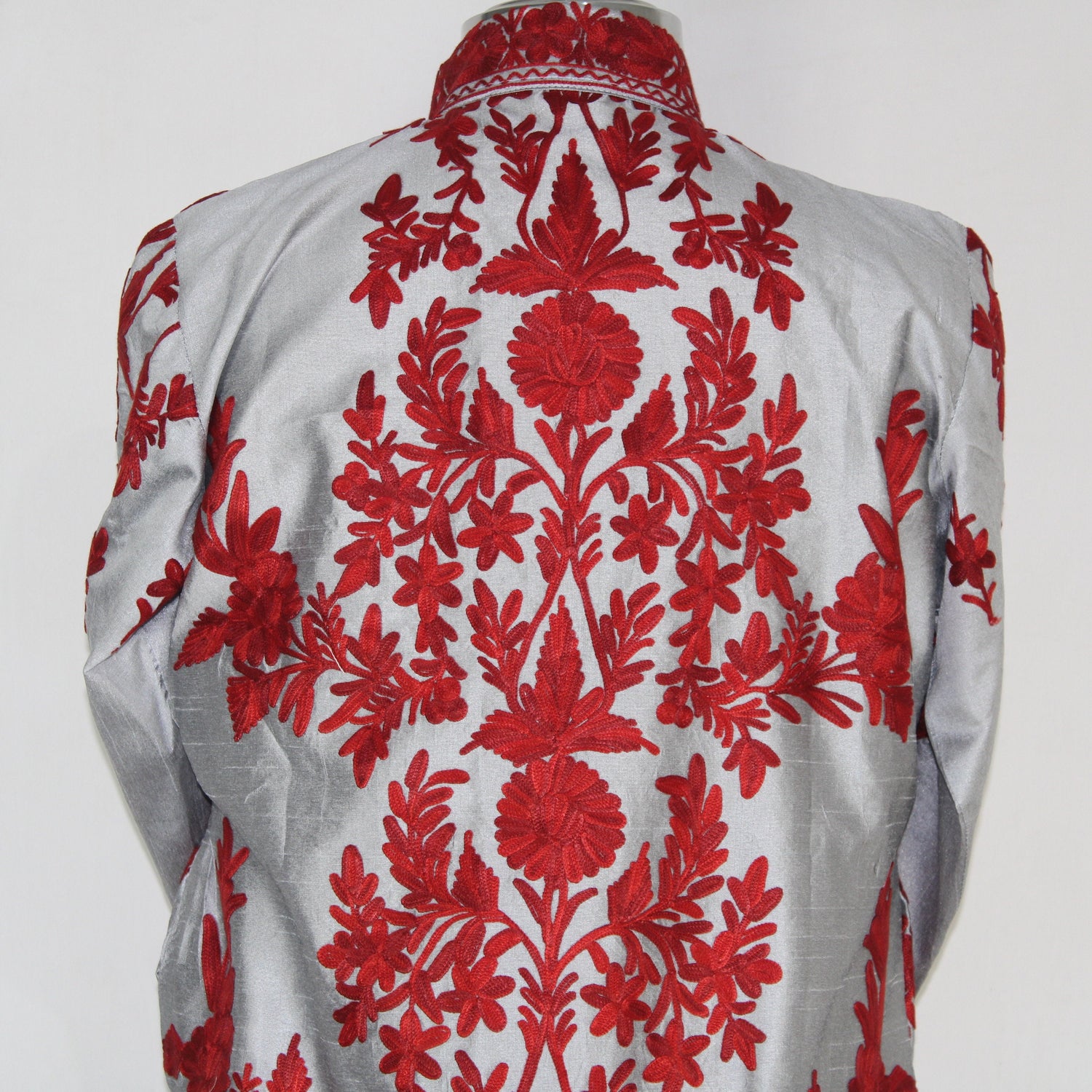 Kashmiri Jacket, embroidered silk jacket, long length coat, Bohemian Jacket, embroidered jacket, long embroidered coat, silk summer jacket