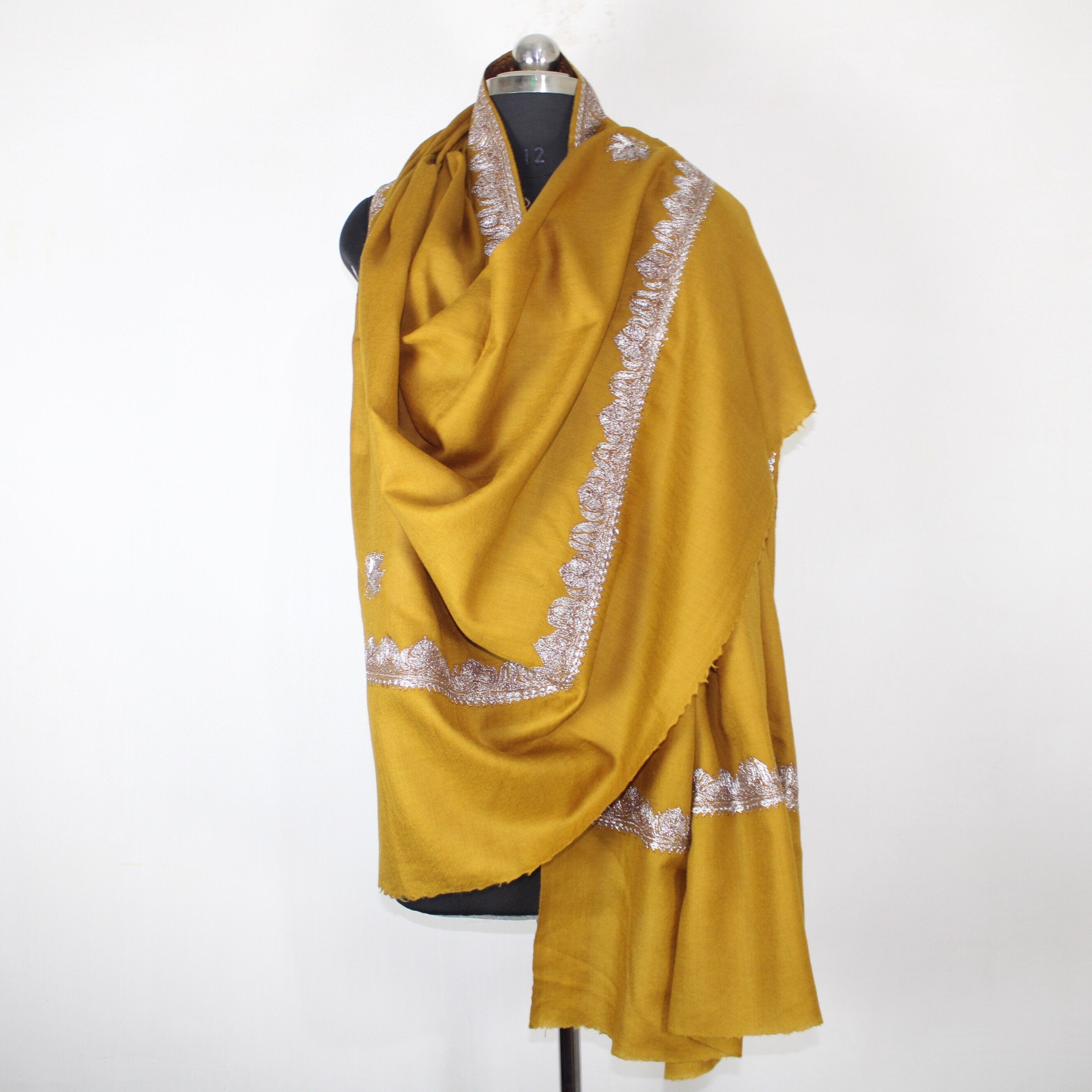 Kashmiri Embroidered Shawl ,Woolen Embroidered Shawl, Kashmiri Tilla Embroidery Shawl, Kashmiri Shawl For Women, Tilla Shawl - BATIN