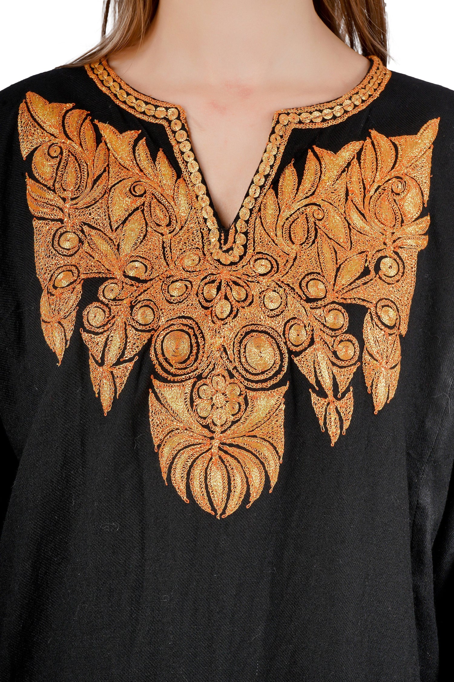 Kashmiri Pheran, Tilla Embroidered Pheran, Women Tunics, Indian Kurtis, Ethnic Wear, Indo Western Wear, Traditional Pheran