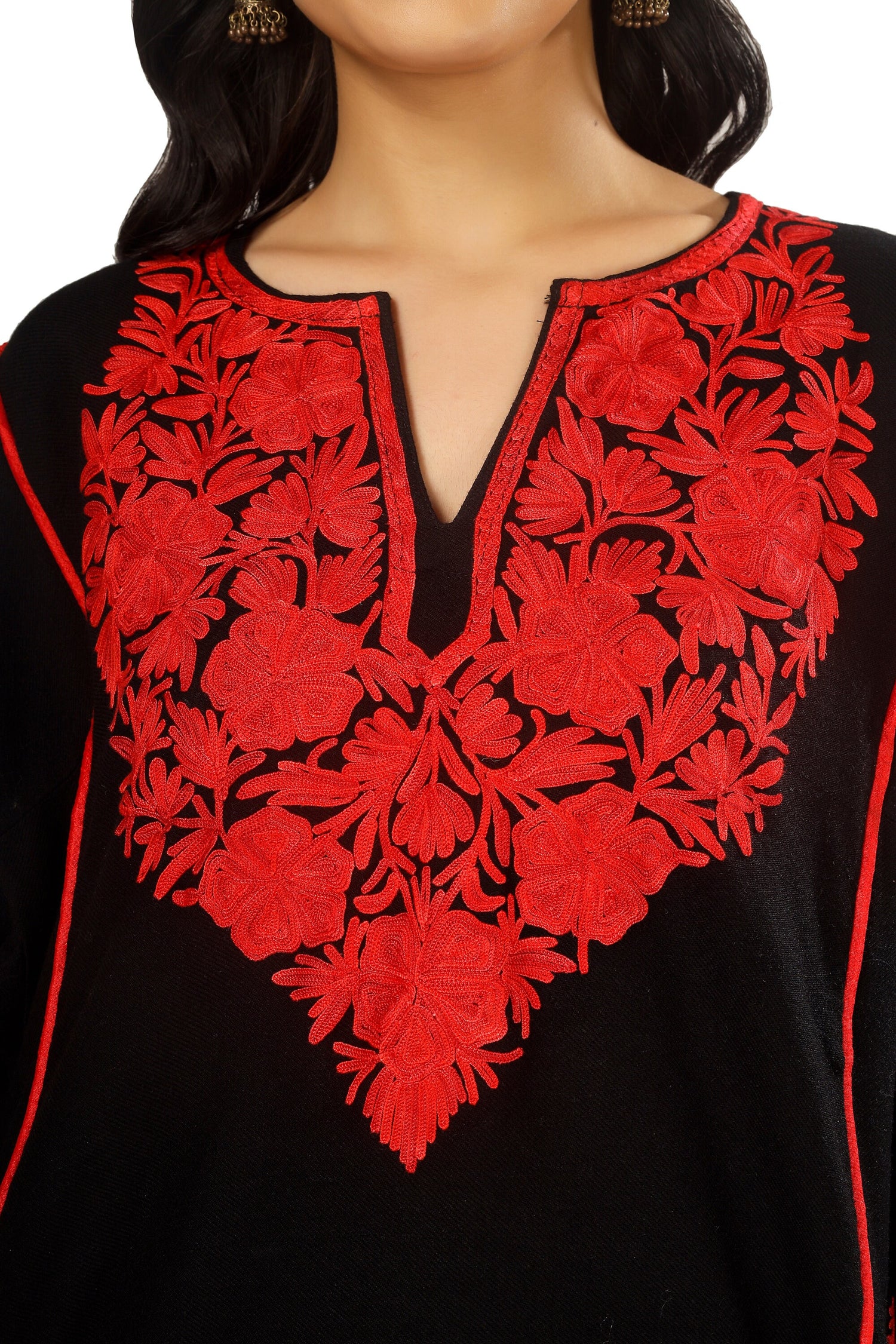 Kashmiri Pheran, Aari Embroidered Pheran, Women Tunics, Indian Kurtis, Ethnic Wear, Indo Western Wear, Traditional Pheran