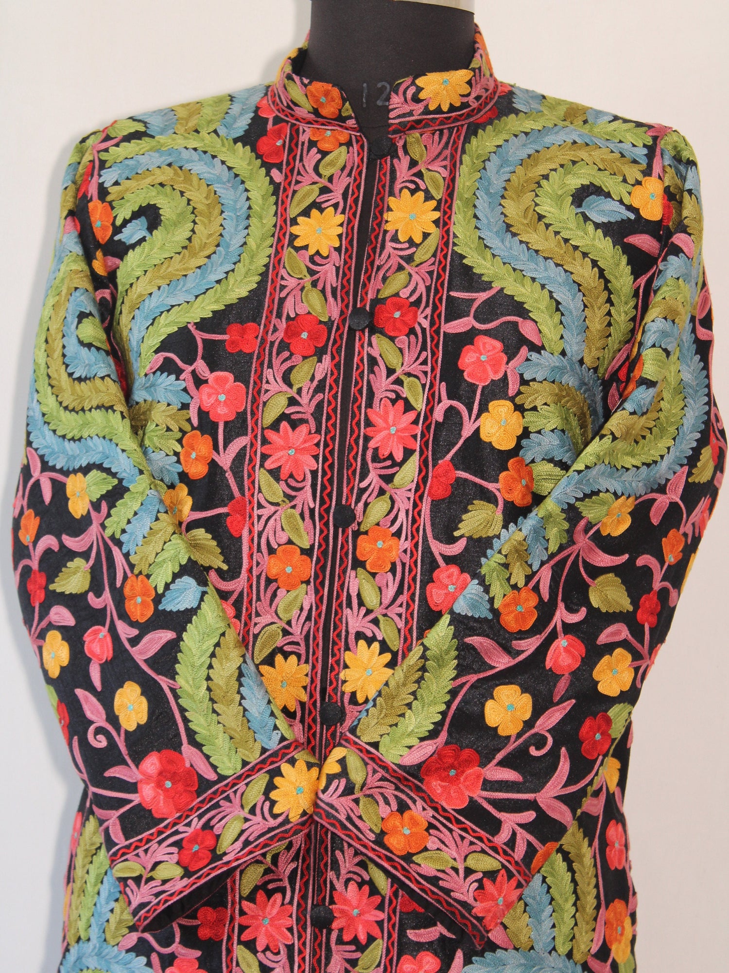 Kashmiri Jacket, Embroidered Silk Jacket, Long Length Coat, Bohemian Jacket, Embroidered Jacket, Long Embroidered Coat, Wool Winter Jacket - BATIN