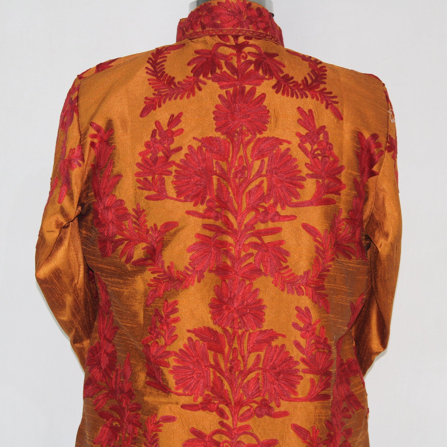 Kashmiri Jacket, embroidered silk jacket, long length coat, Bohemian Jacket, embroidered jacket, long embroidered coat, silk summer jacket