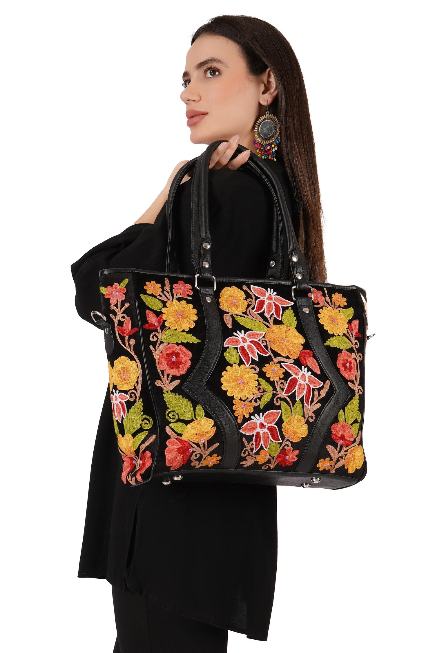 Kashmiri Handbag, Handmade Embroidered Ladies Tote Bag, Handbag For Women, Office Bag