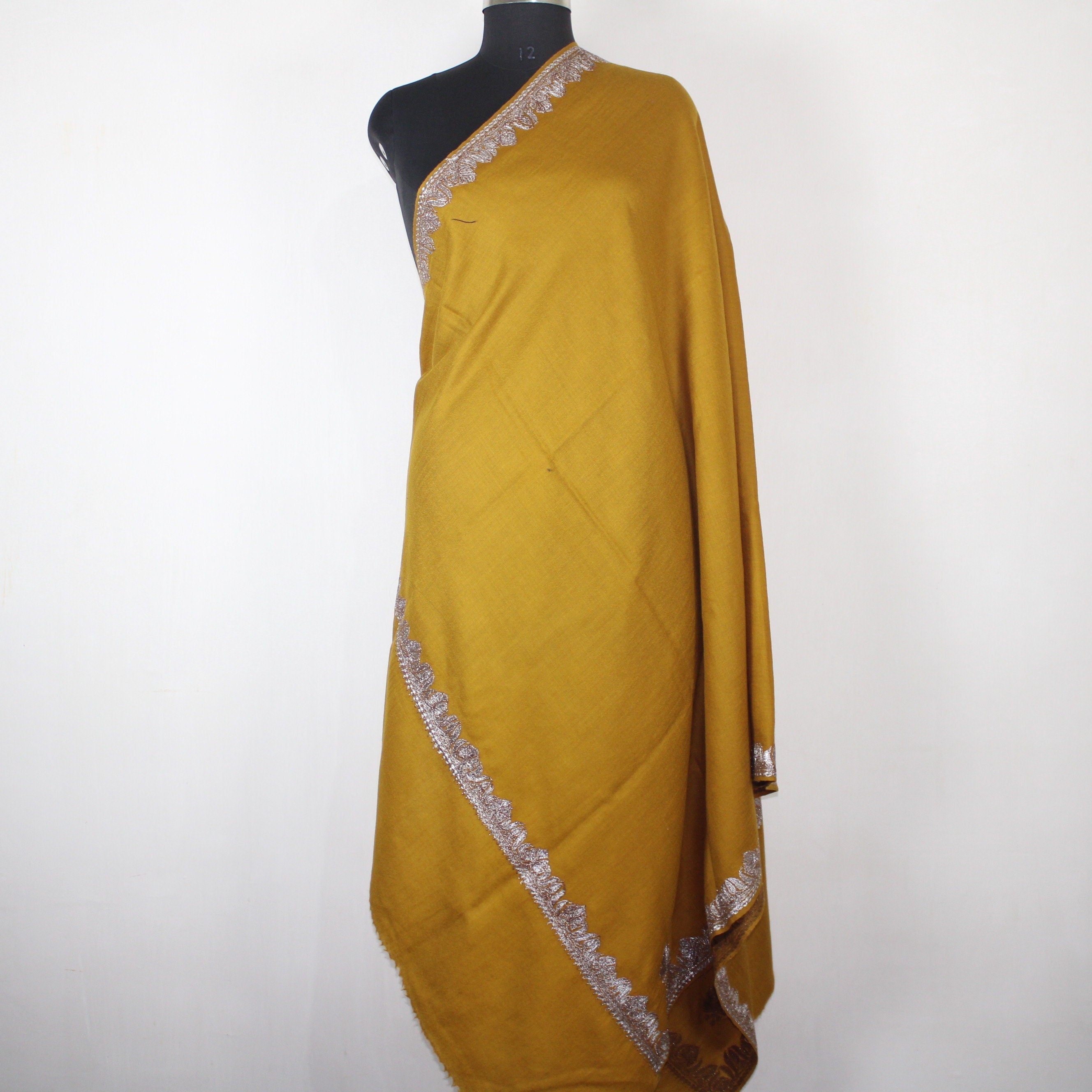 Kashmiri Embroidered Shawl ,Woolen Embroidered Shawl, Kashmiri Tilla Embroidery Shawl, Kashmiri Shawl For Women, Tilla Shawl - BATIN