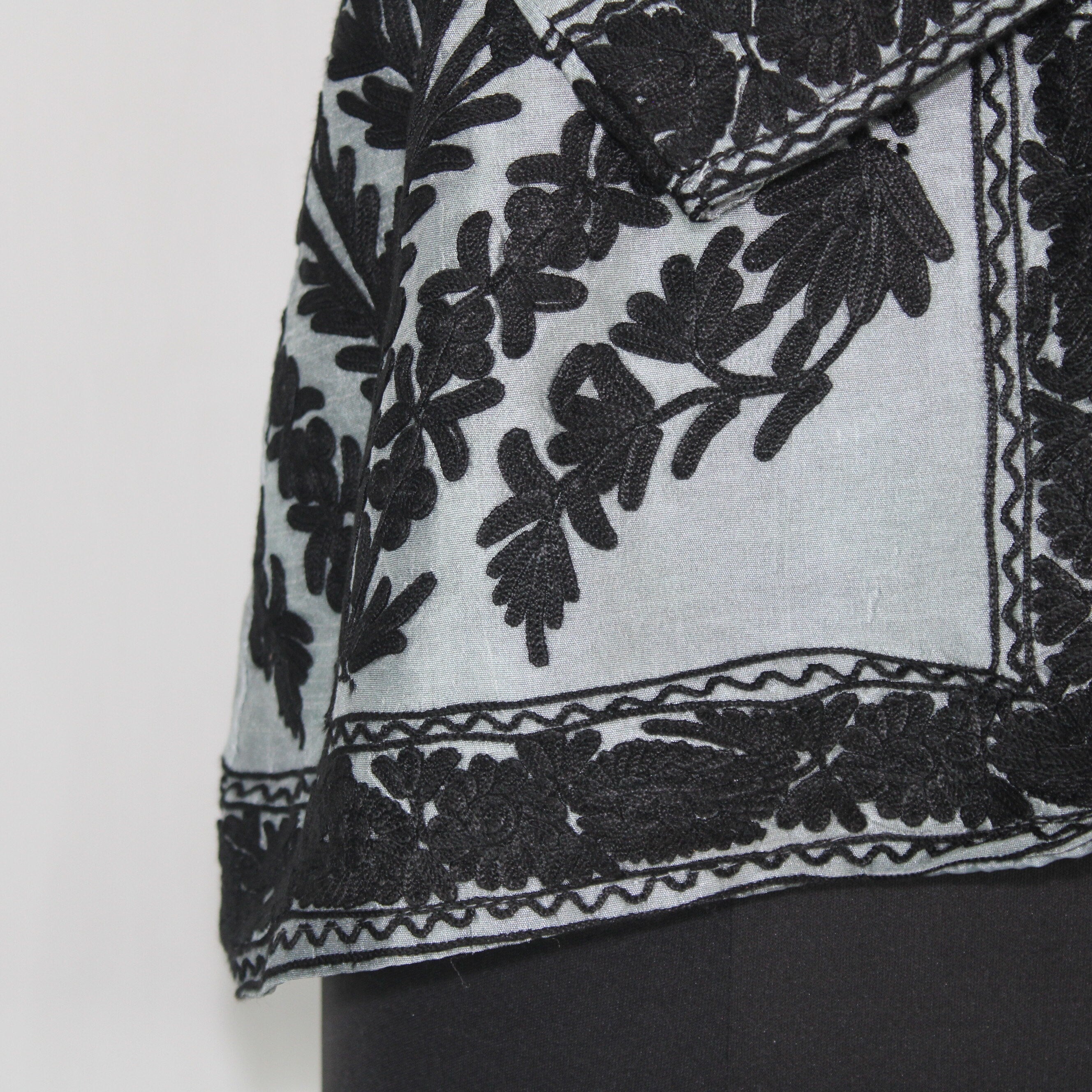 Kashmiri Jacket, embroidered silk jacket, short length coat, Bohemian Jacket, embroidered jacket, short embroidered coat, silk summer jacket - BATIN