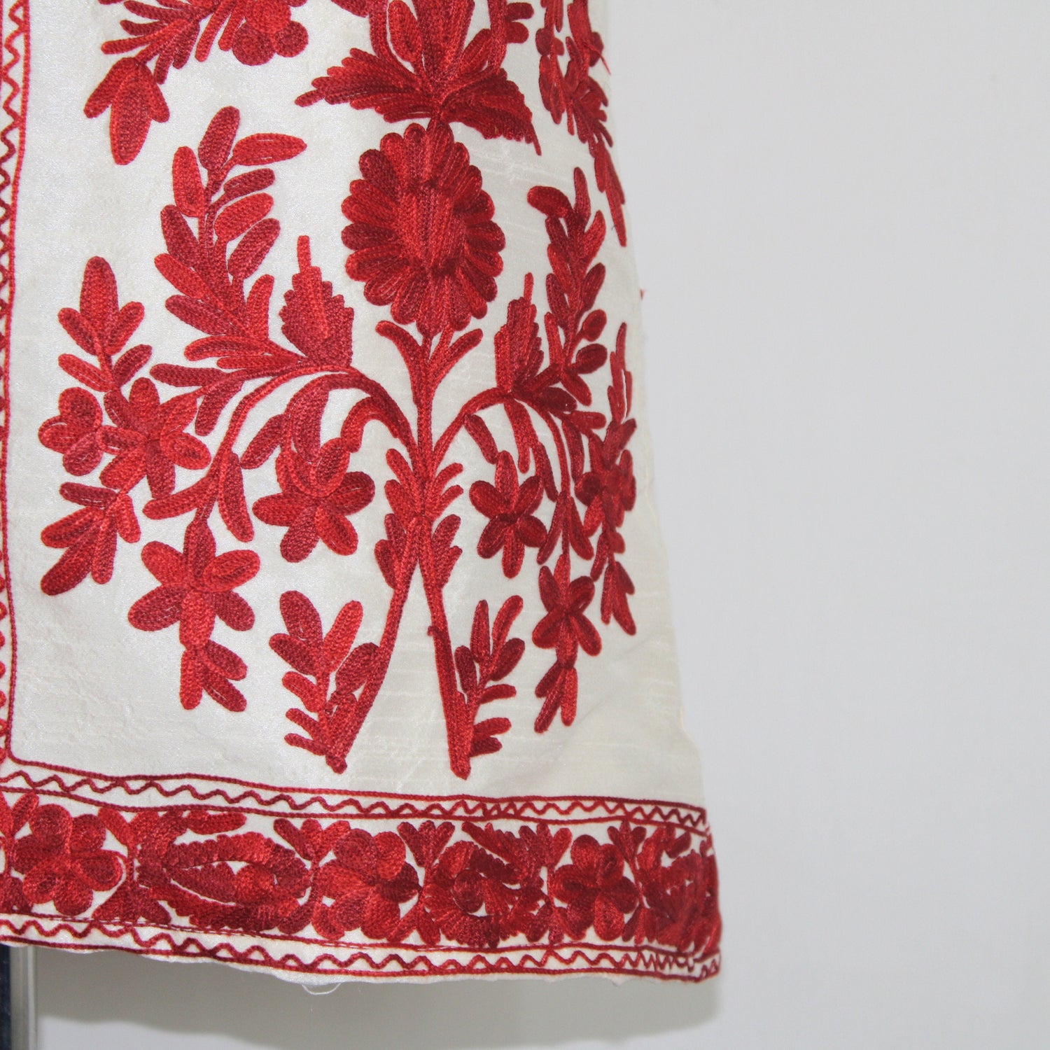 Kashmiri Jacket, embroidered silk jacket, long length coat, Bohemian Jacket, embroidered jacket, long embroidered coat, silk summer jacket - BATIN