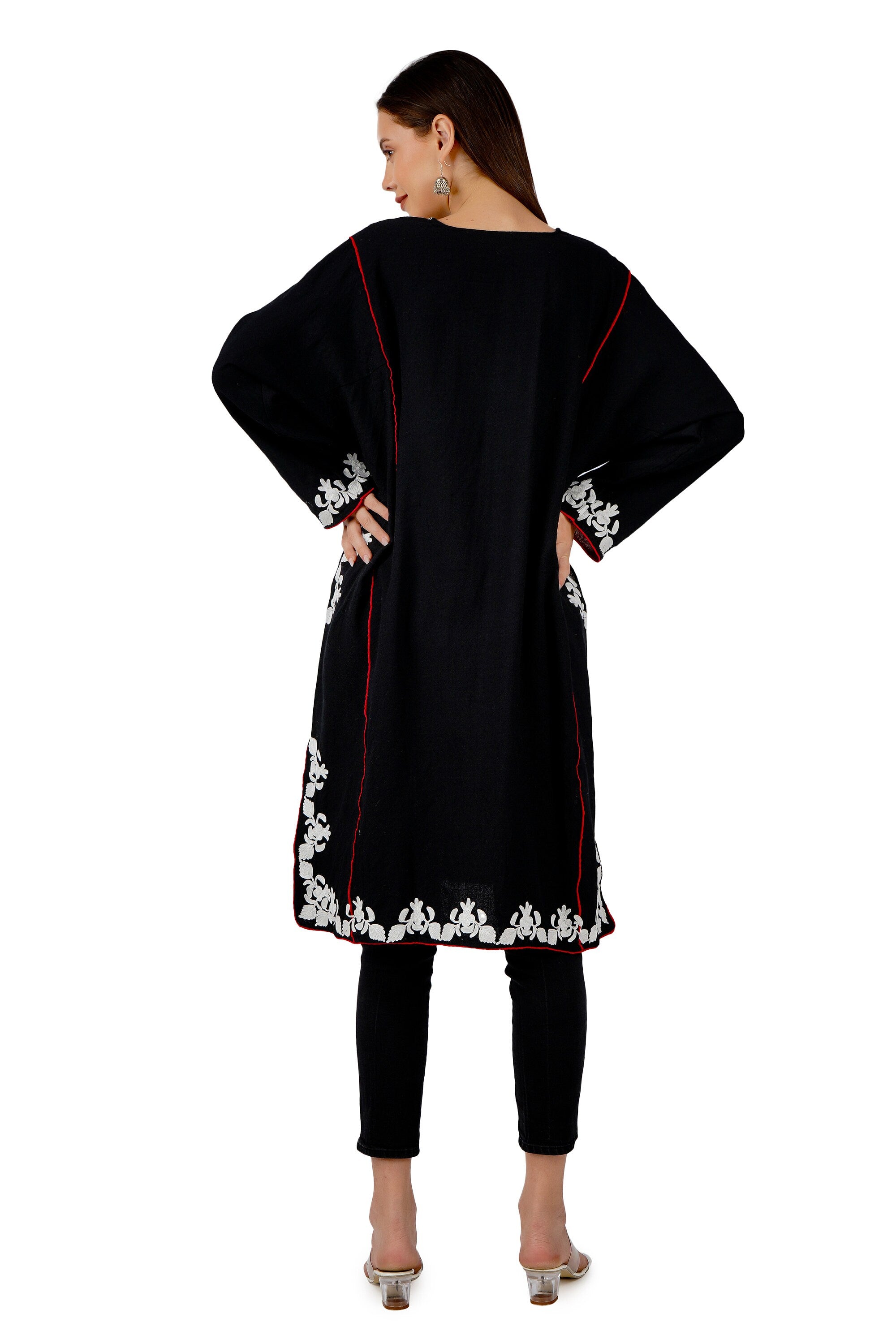 Kashmiri Pheran, Aari Embroidered Pheran, Women Tunics, Indian Kurtis, Ethnic Wear, Indo Western Wear, Traditional Pheran