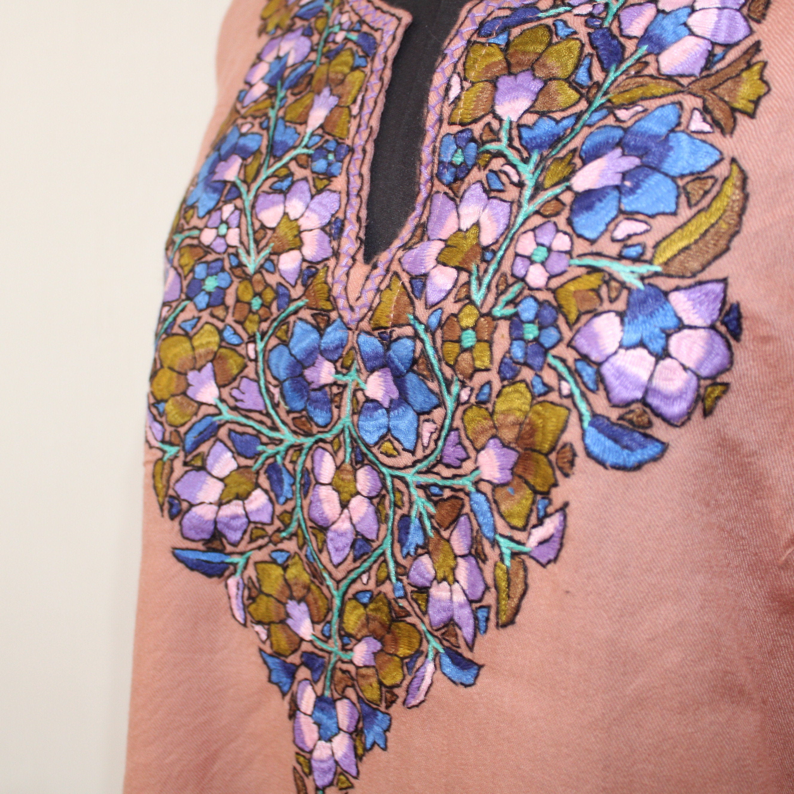 Cashmere paper mache Embroidered Kaftan, Kashmiri Kaftan, Women Caftan, Designer Kaftan, Handmade kaftan,