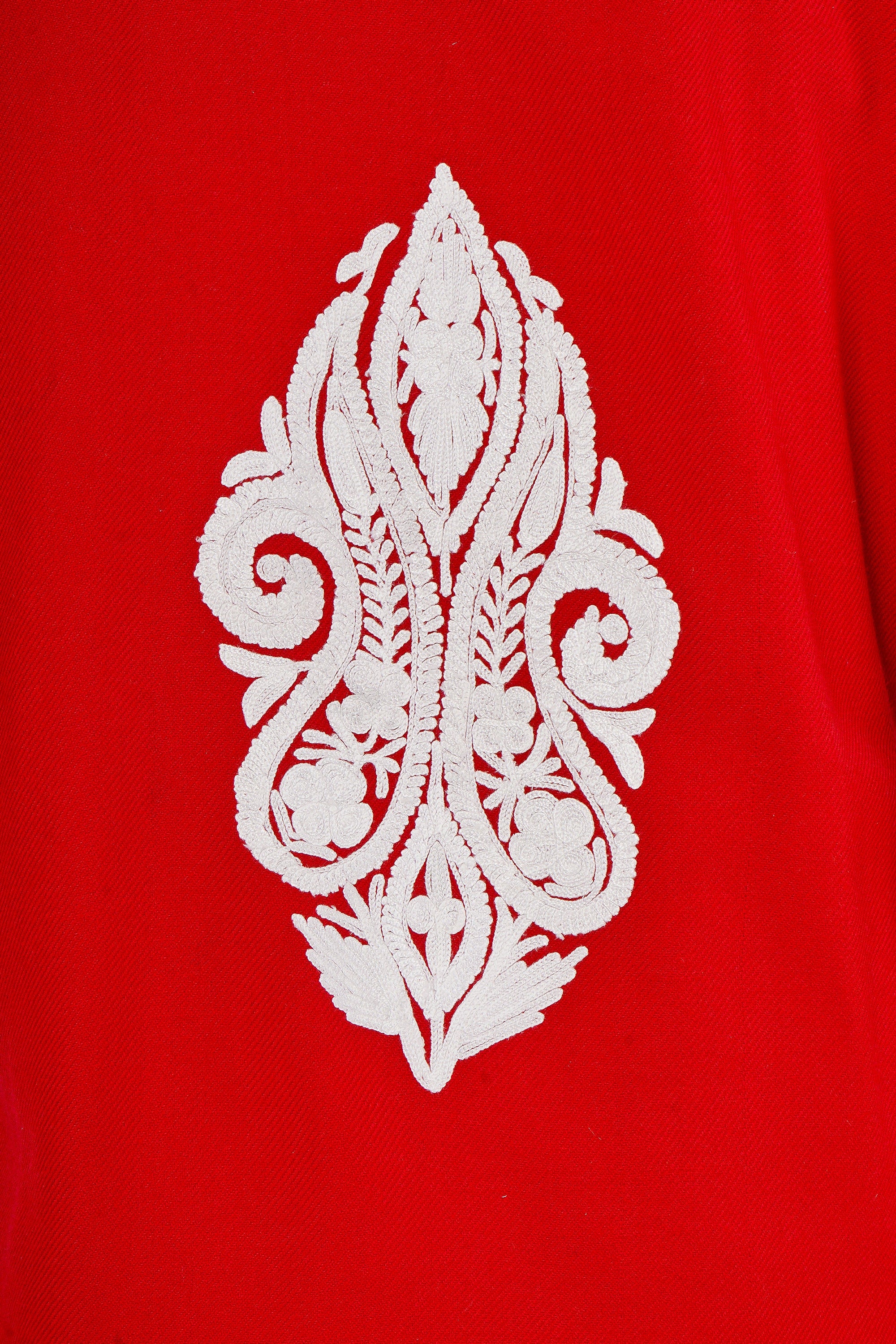 Kashmiri Aari Embroidered Long woollen Jacket, Winter Coat For Women, Paisley Indian Jacket