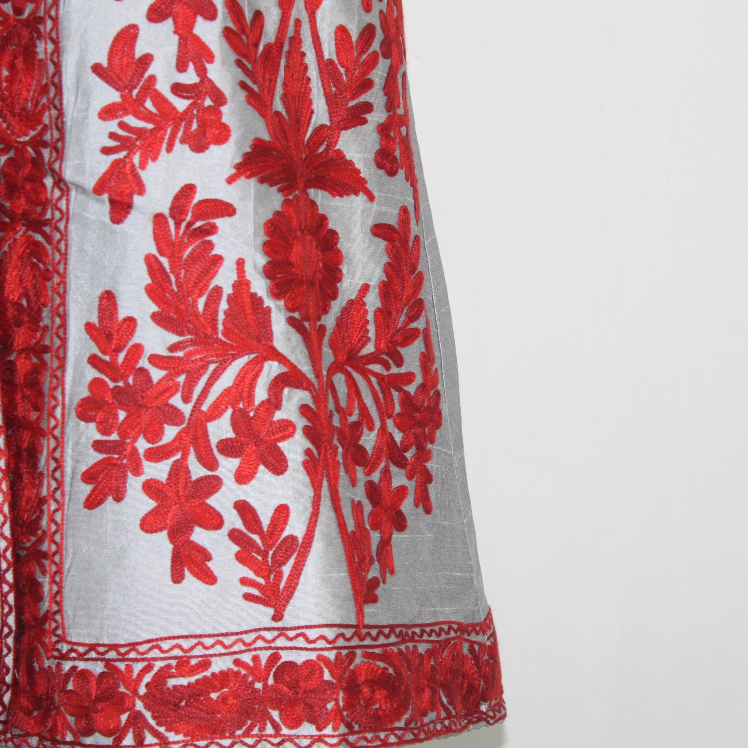 Kashmiri Jacket, embroidered silk jacket, long length coat, Bohemian Jacket, embroidered jacket, long embroidered coat, silk summer jacket