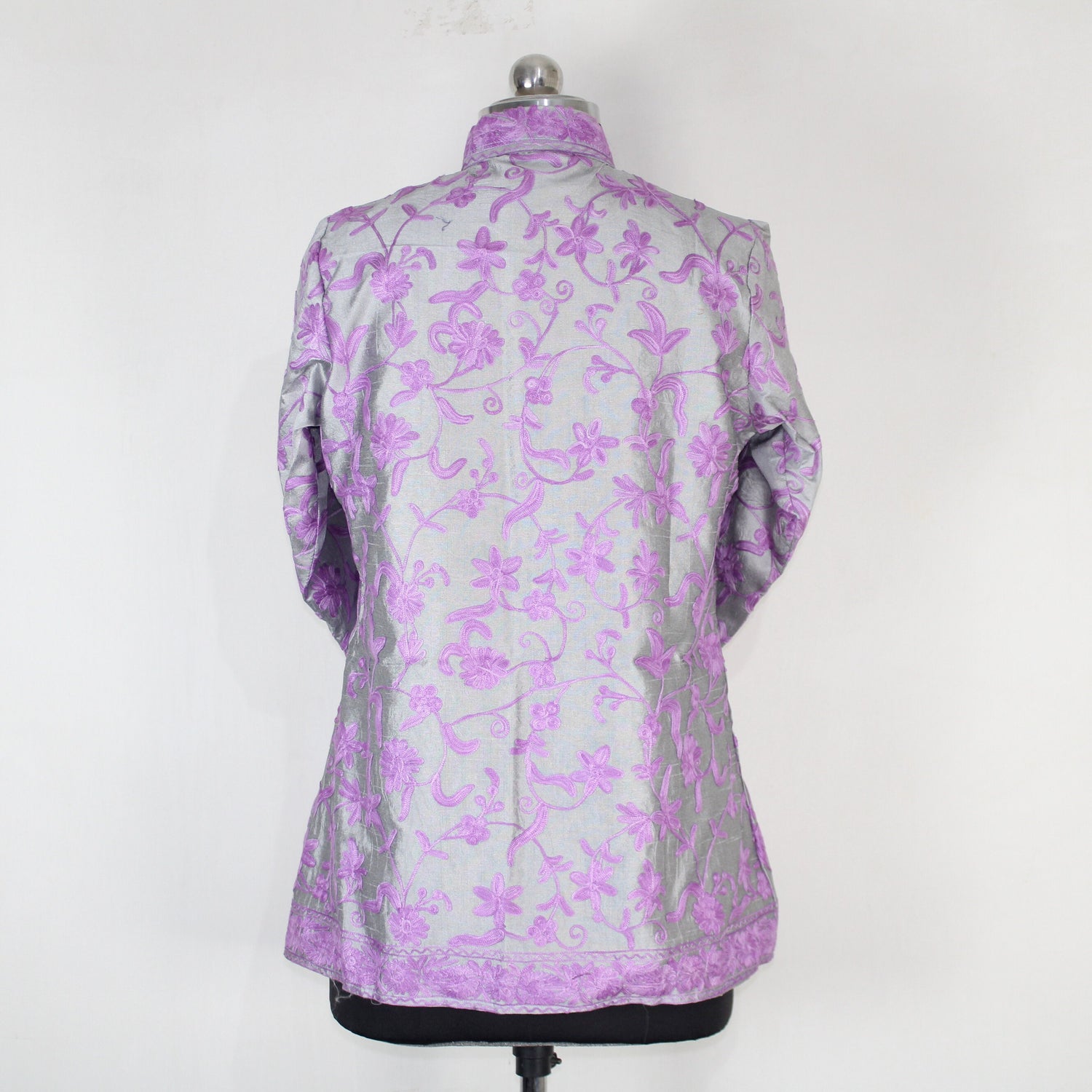 Kashmiri Jacket, embroidered silk jacket, short length coat, Bohemian Jacket, embroidered jacket, short embroidered coat, silk summer jacket