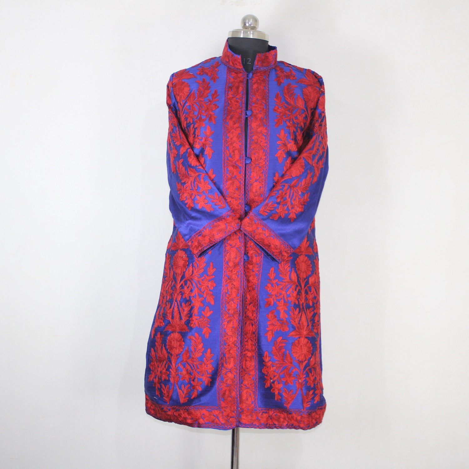 Kashmiri Jacket, embroidered silk jacket, long length coat, Bohemian Jacket, embroidered jacket, long embroidered coat, silk summer jacket - BATIN