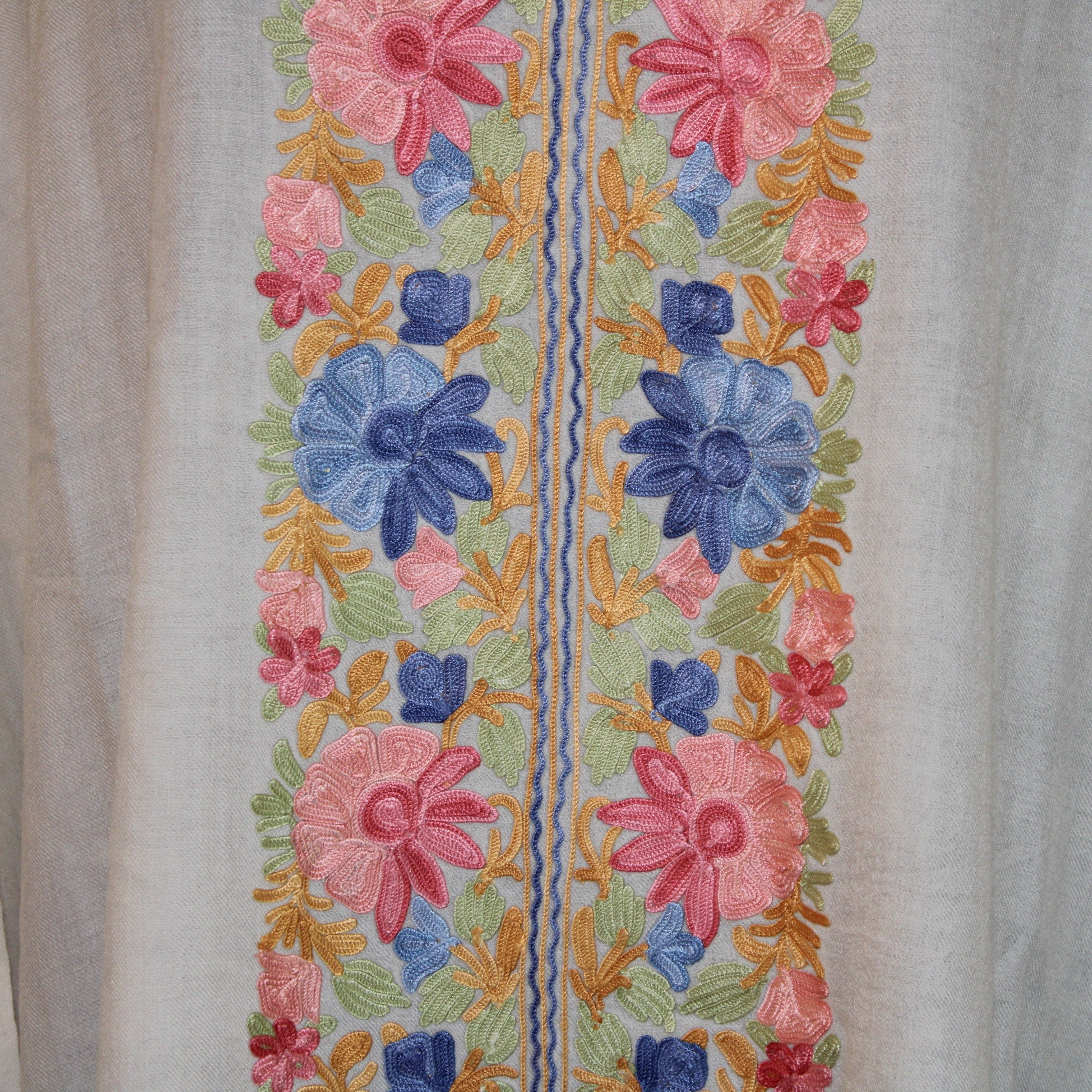 Kashmiri Aari Embroidered pure merino wool Kaftan for Women, Handmade Kaftan Dress for Girls,