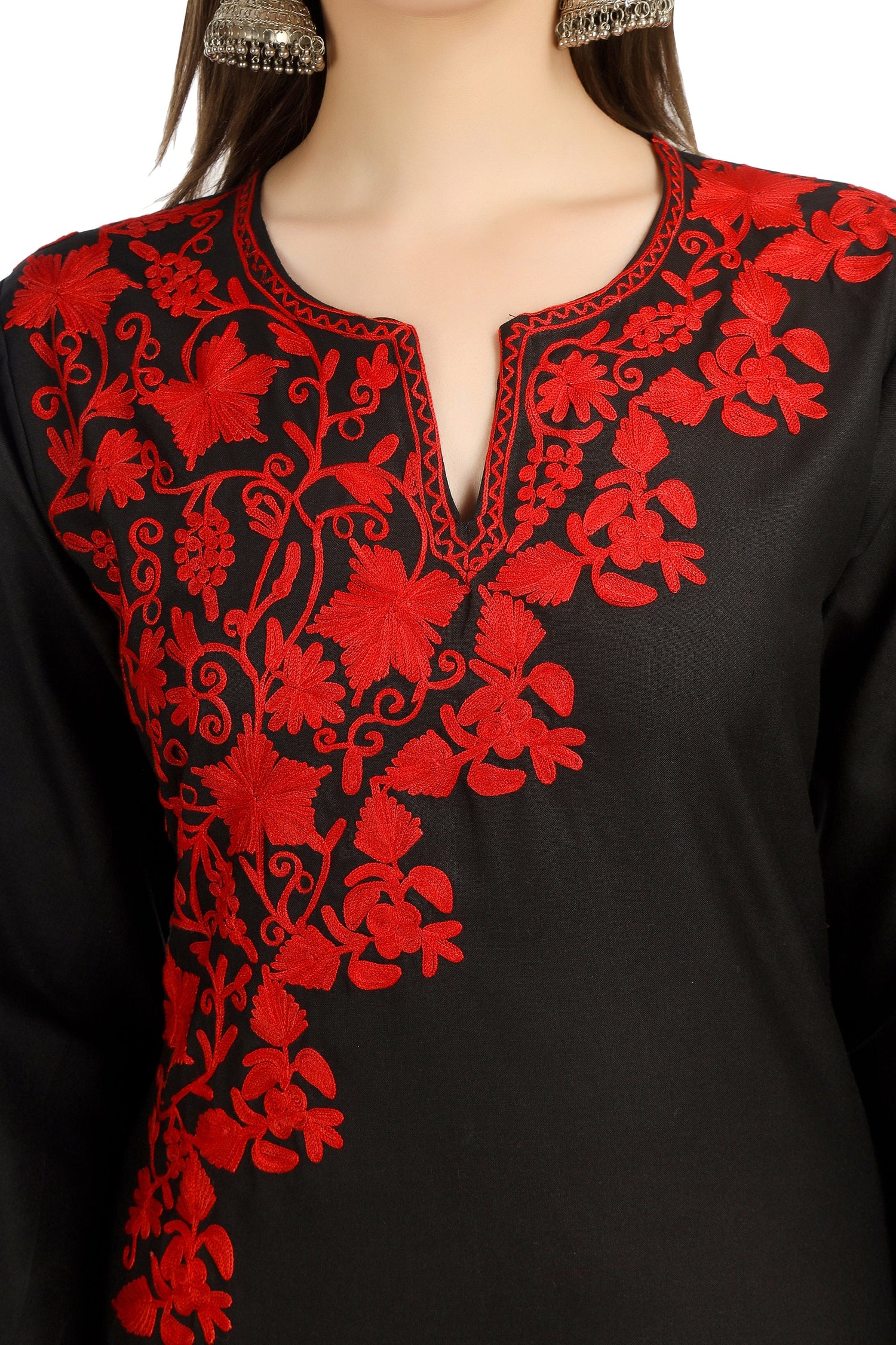 Kashmiri Kurti, Aari Embroidered Kurti, Women Tunics, Indian Kurtis, Ethnic Wear, Indo Western Wear, Traditional Kurti,