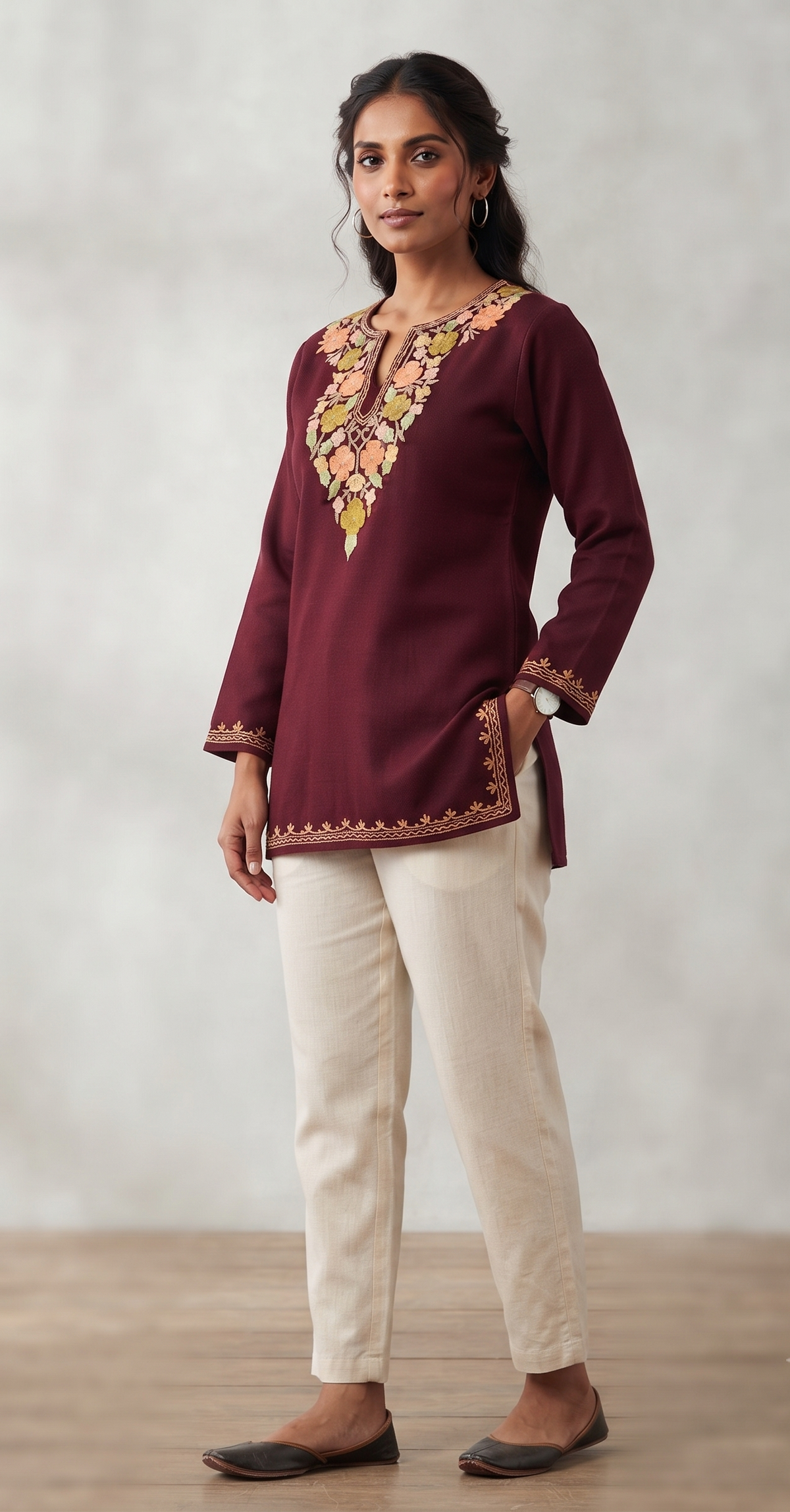 Kashmiri Aari Embroidery Straight Women&
