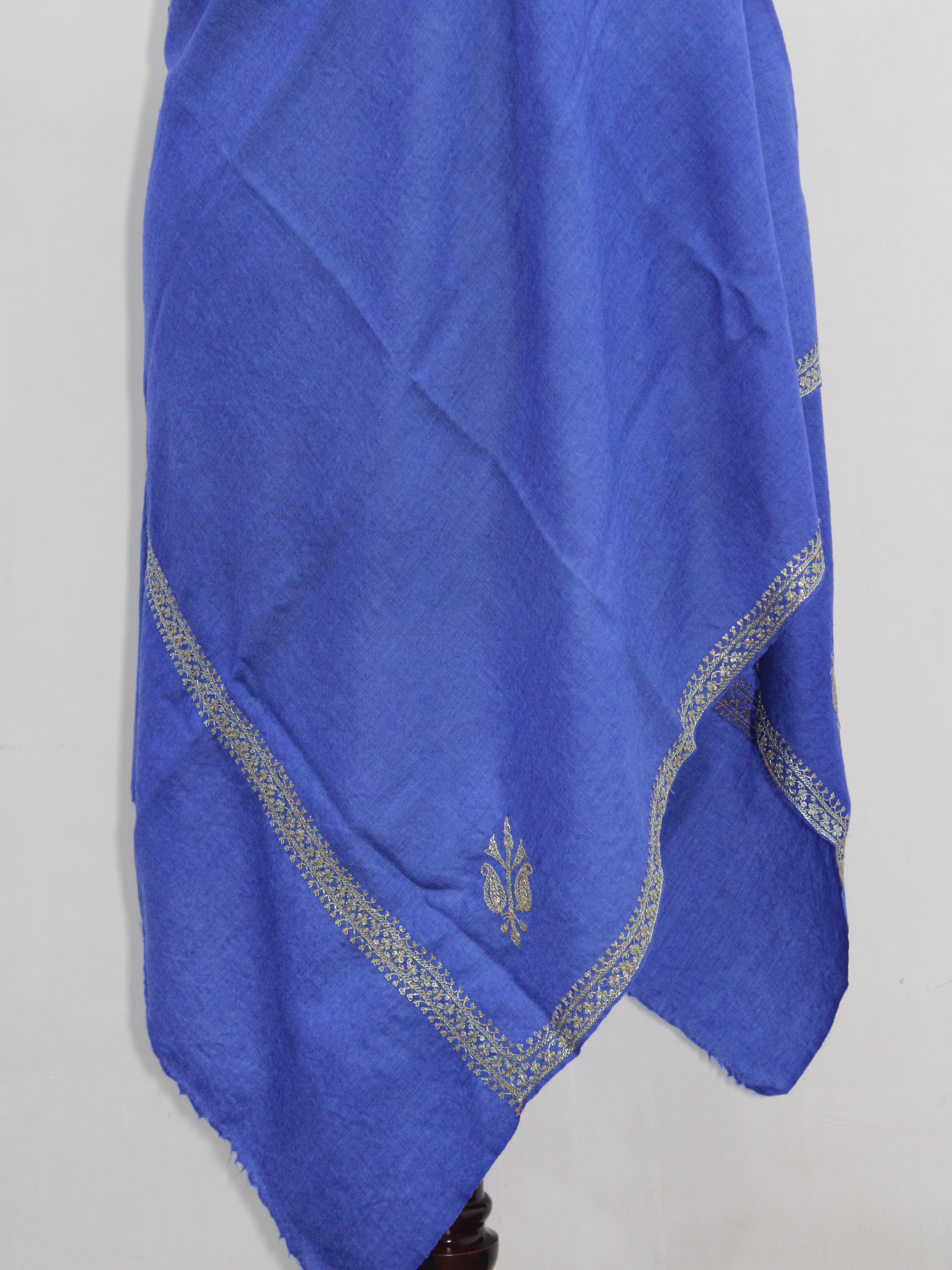 Tilla Hand Embroidered Indian Purewool Stole, Kashmiri Handmade Scarf - BATIN