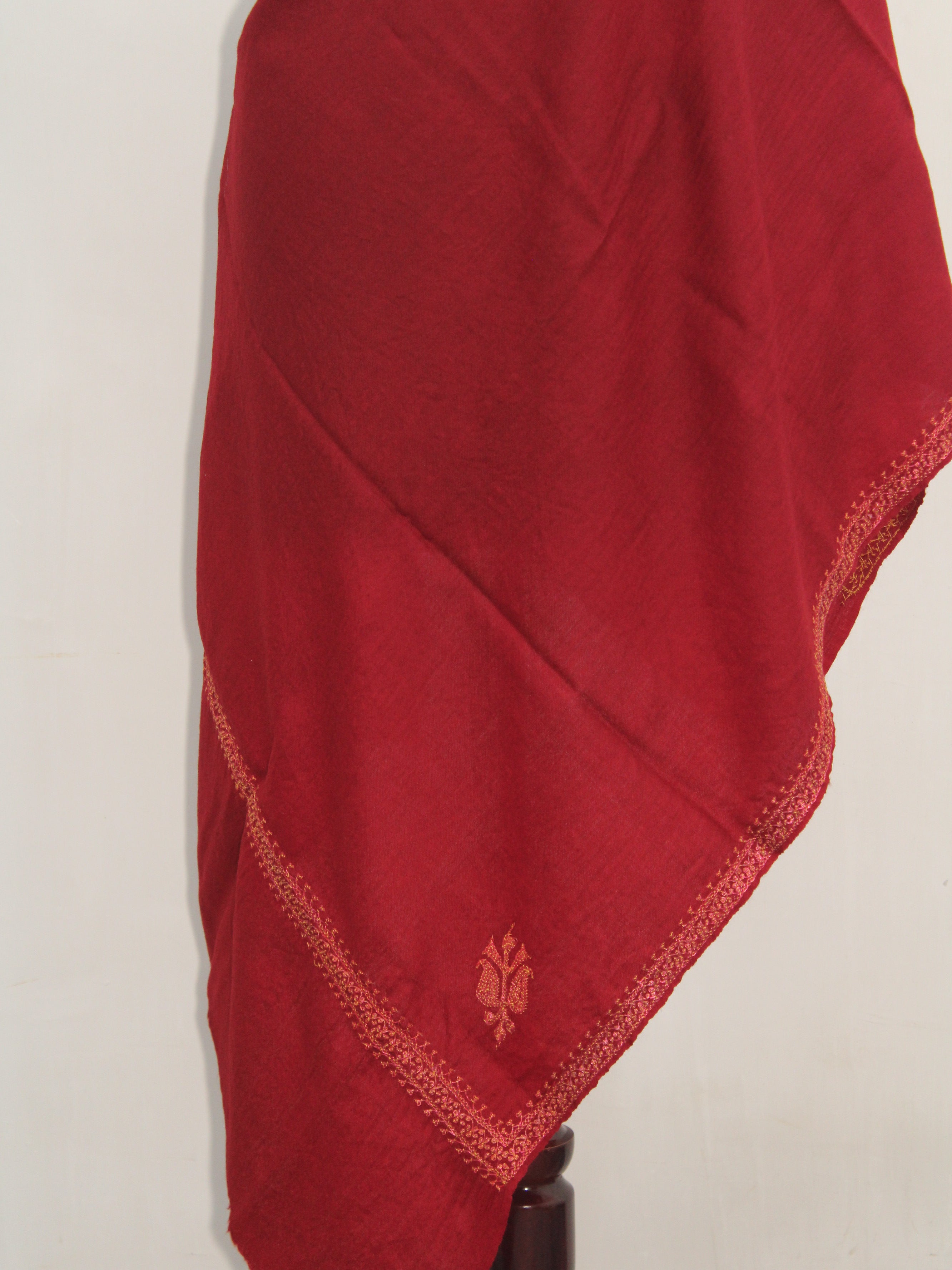Tilla Hand Embroidered Indian Purewool Stole, Kashmiri Handmade Scarf - BATIN
