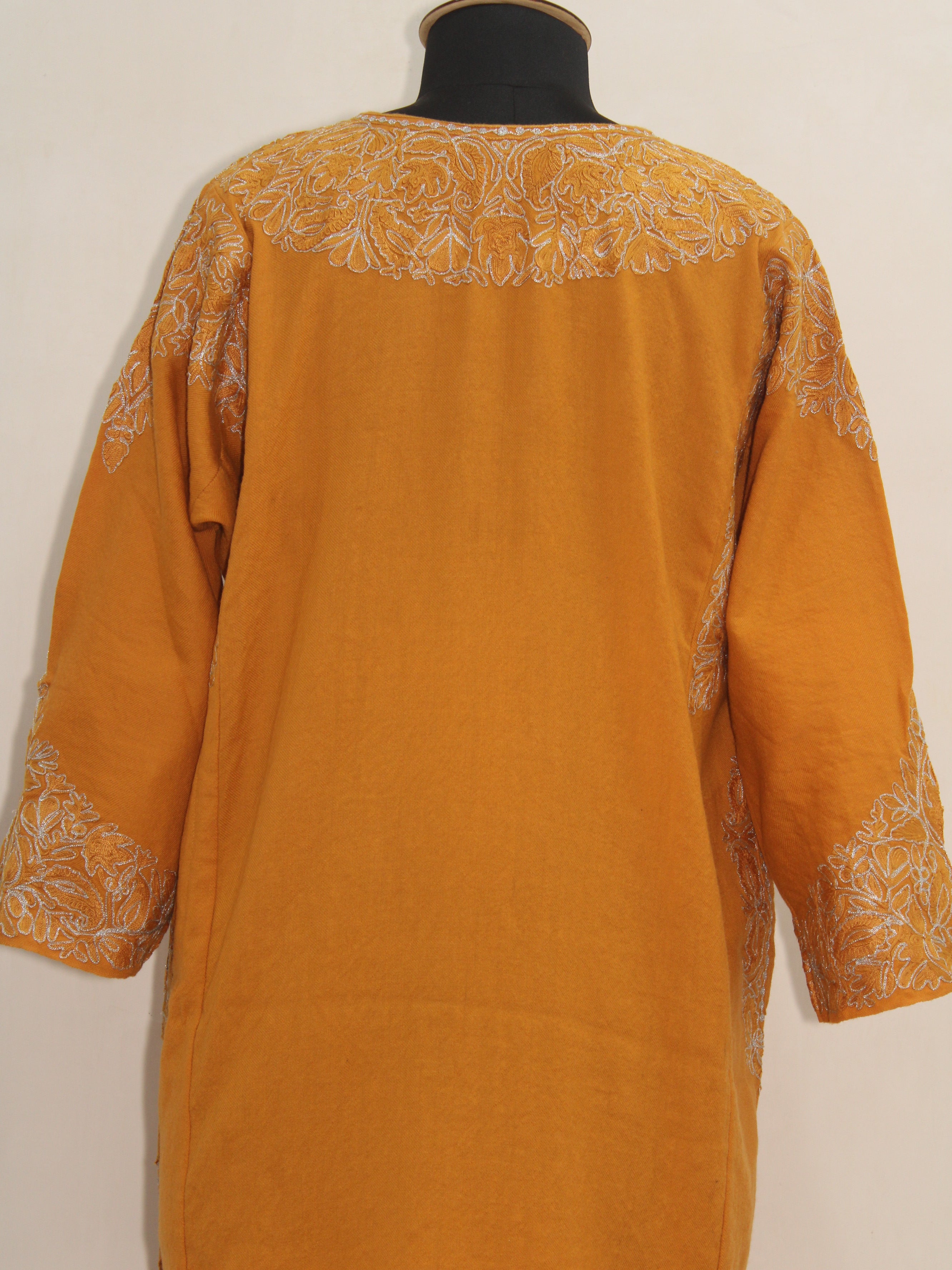 Kashmiri Aari Embroidered Woolen Pheran, Loose Fit Kurta for Women, Designer Pheran