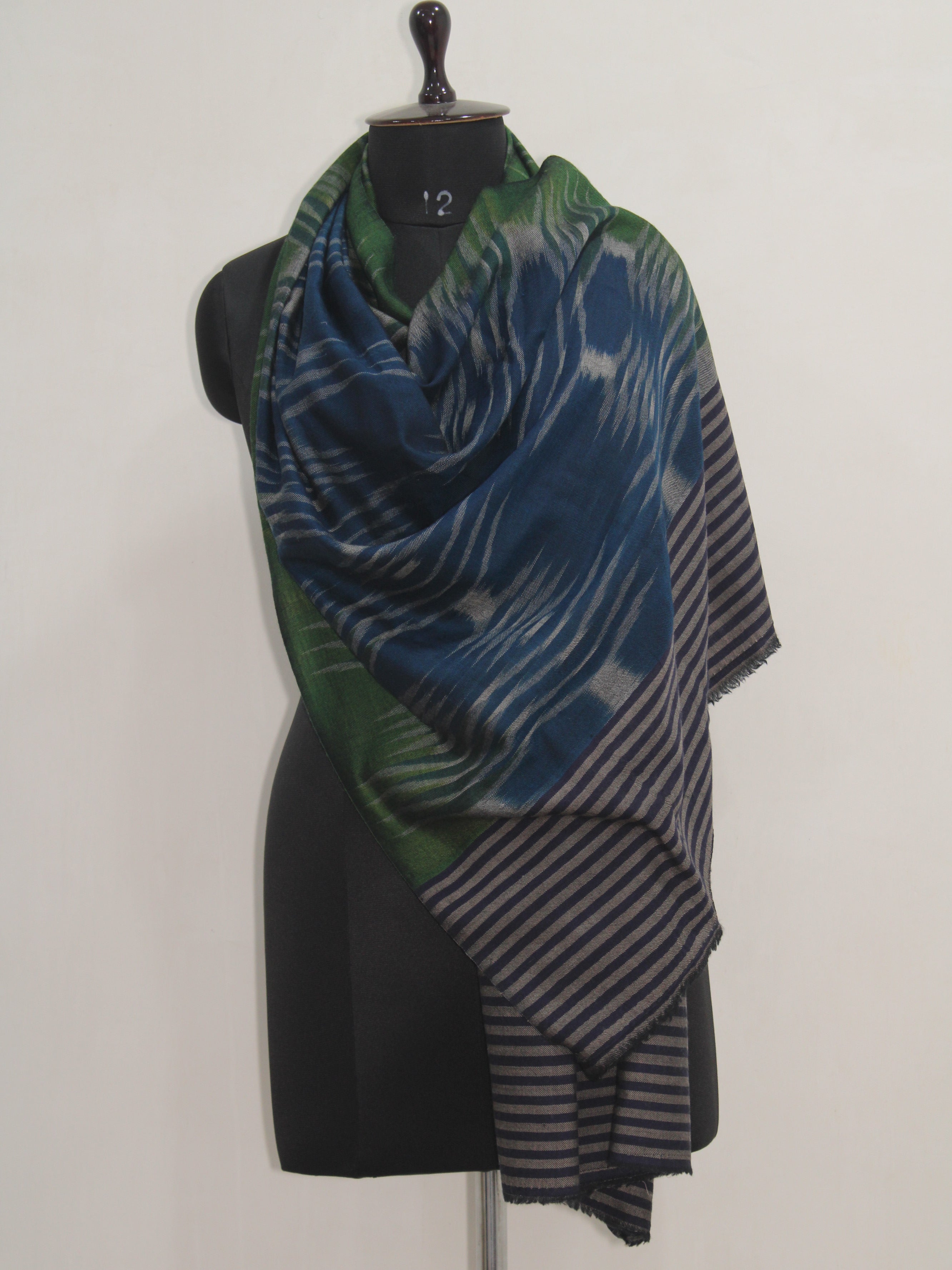 Handwoven Ikat Pure Pashmina Stole / Scarf