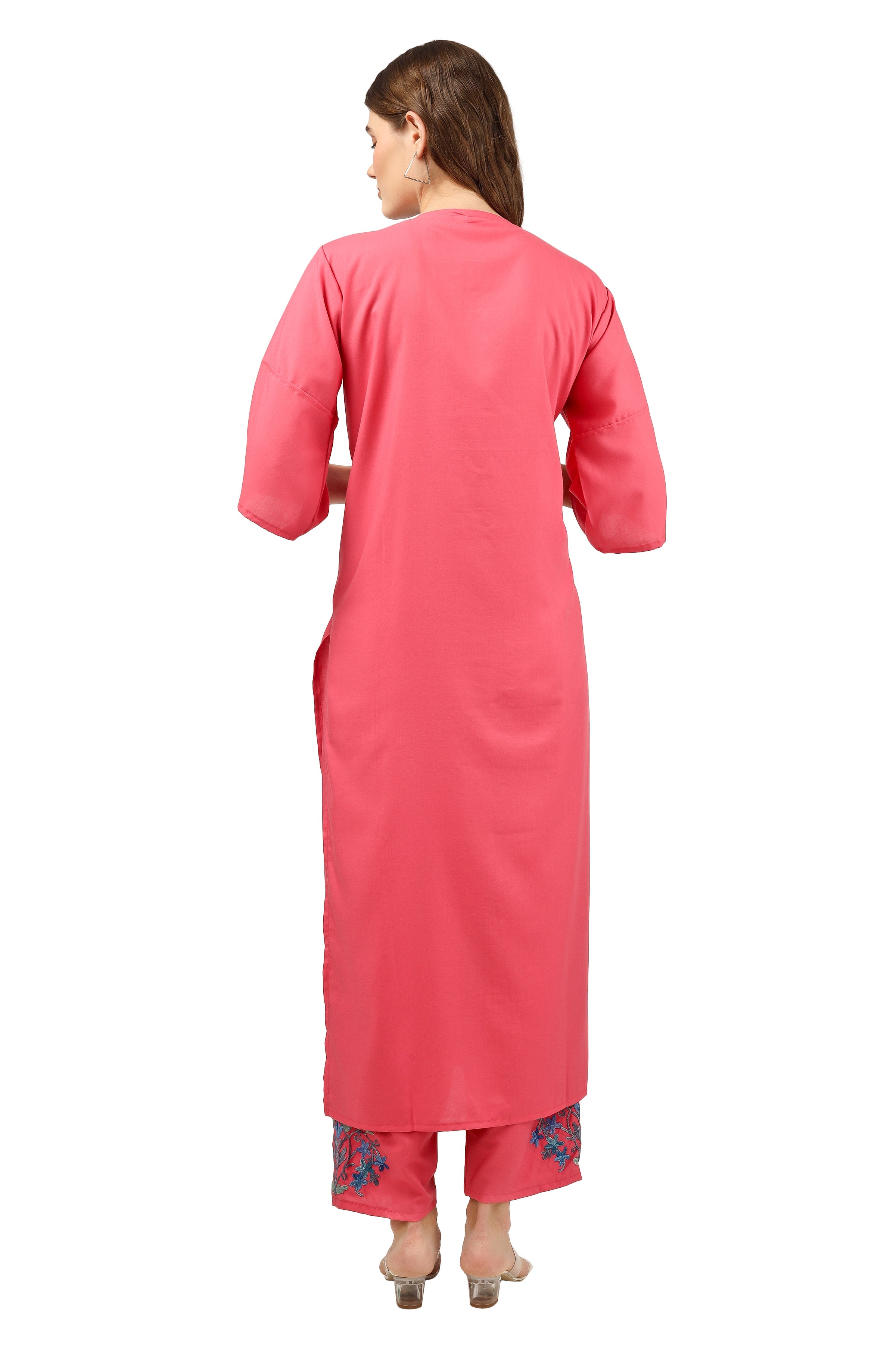 Kashmiri Aari Embroidered Cotton Kurti Pant Set BATIN