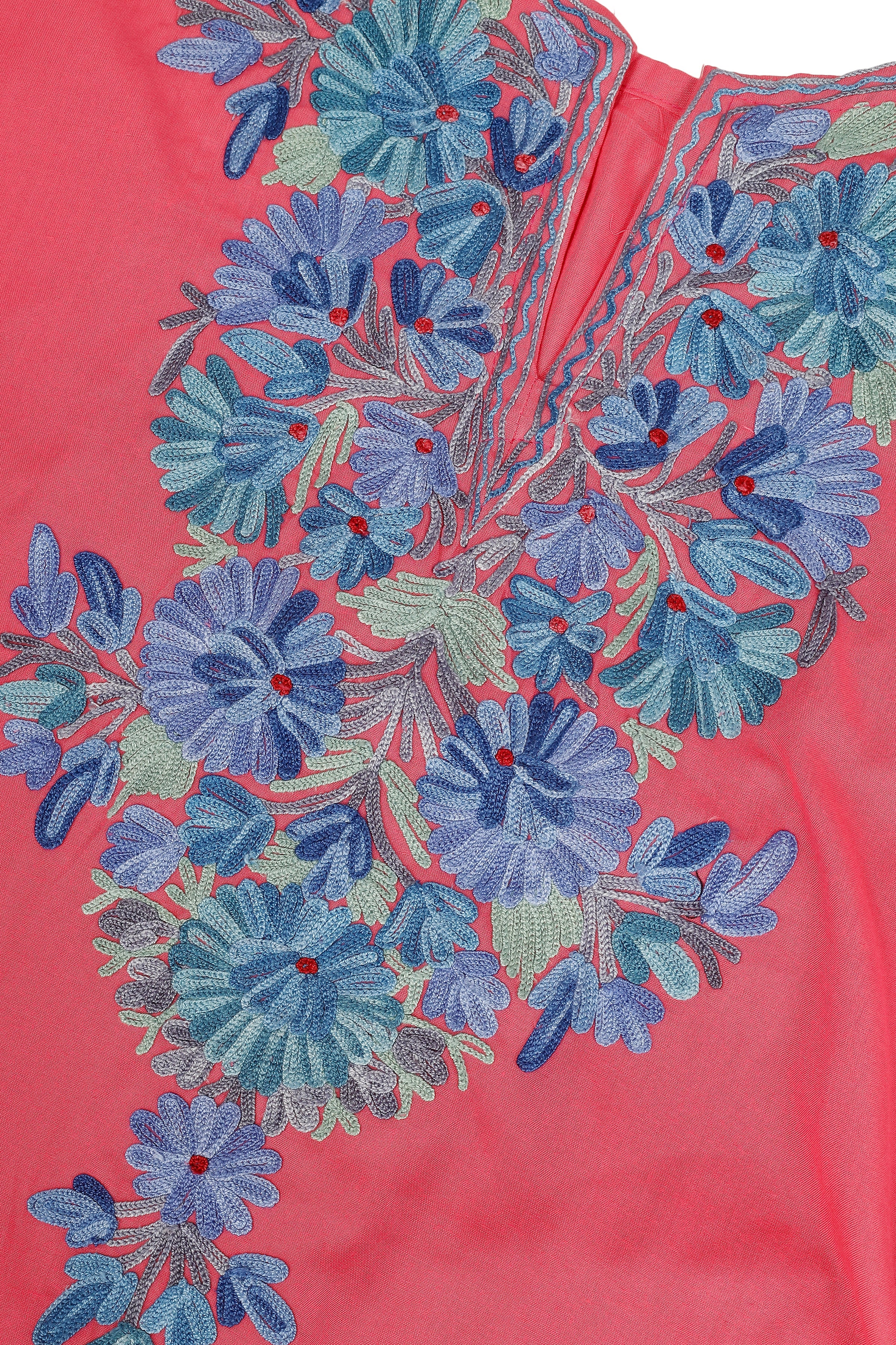 Kashmiri Aari Embroidered Cotton Kurti Pant Set BATIN