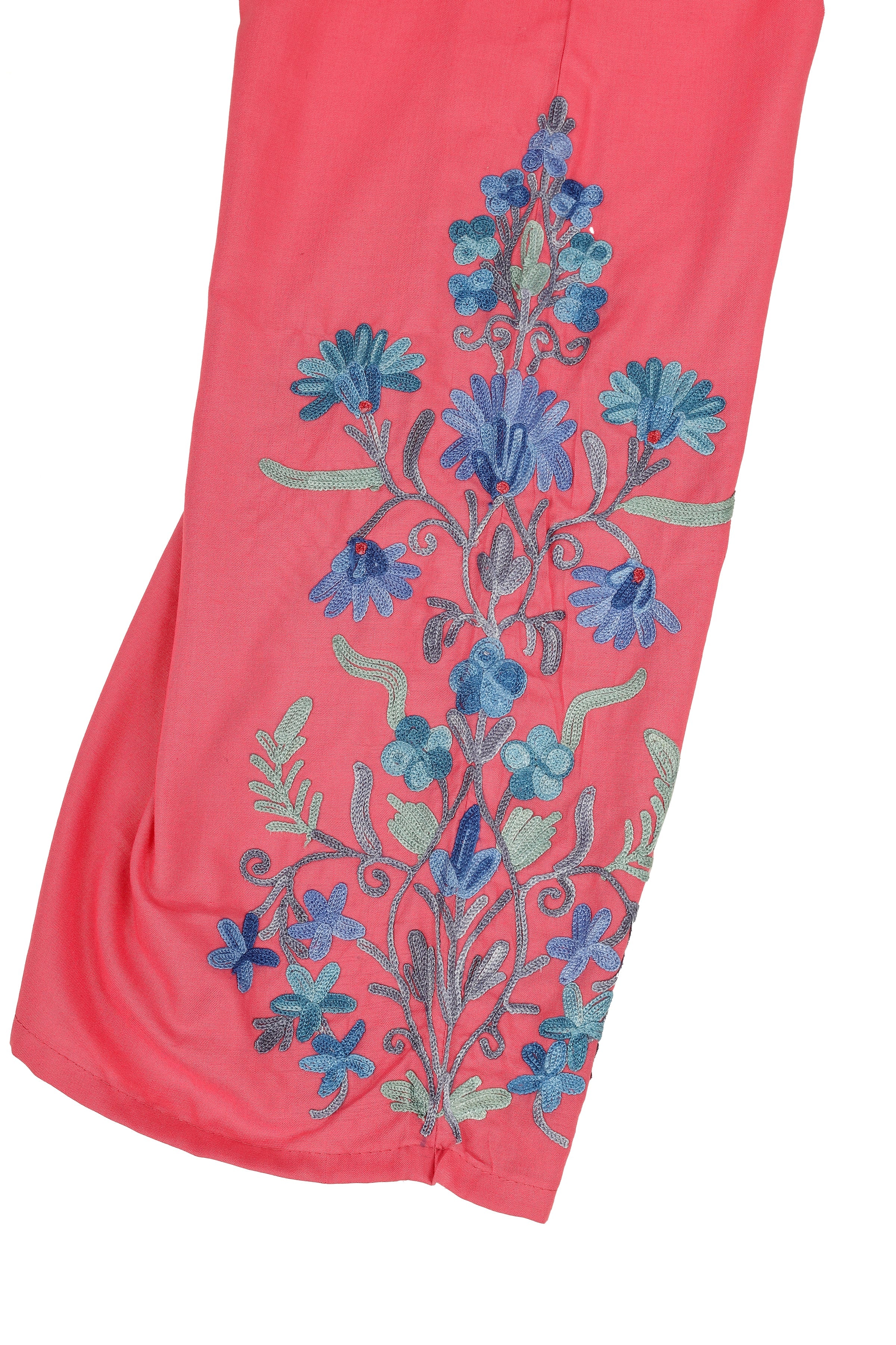 Kashmiri Aari Embroidered Cotton Kurti Pant Set BATIN