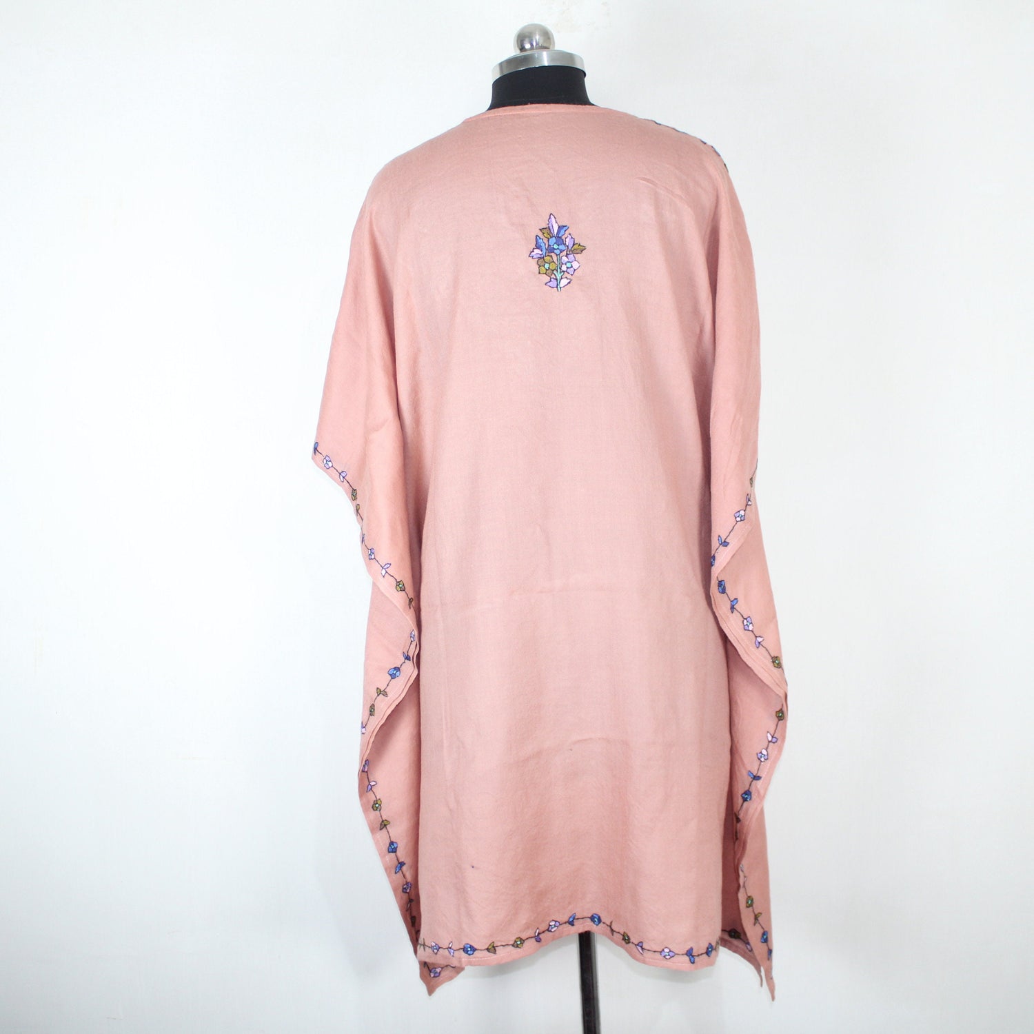 Pashmina Kaftan, Cashmere Aari Embroidered Kaftan, Kashmiri Kaftan, Women Caftan, White Kaftan,