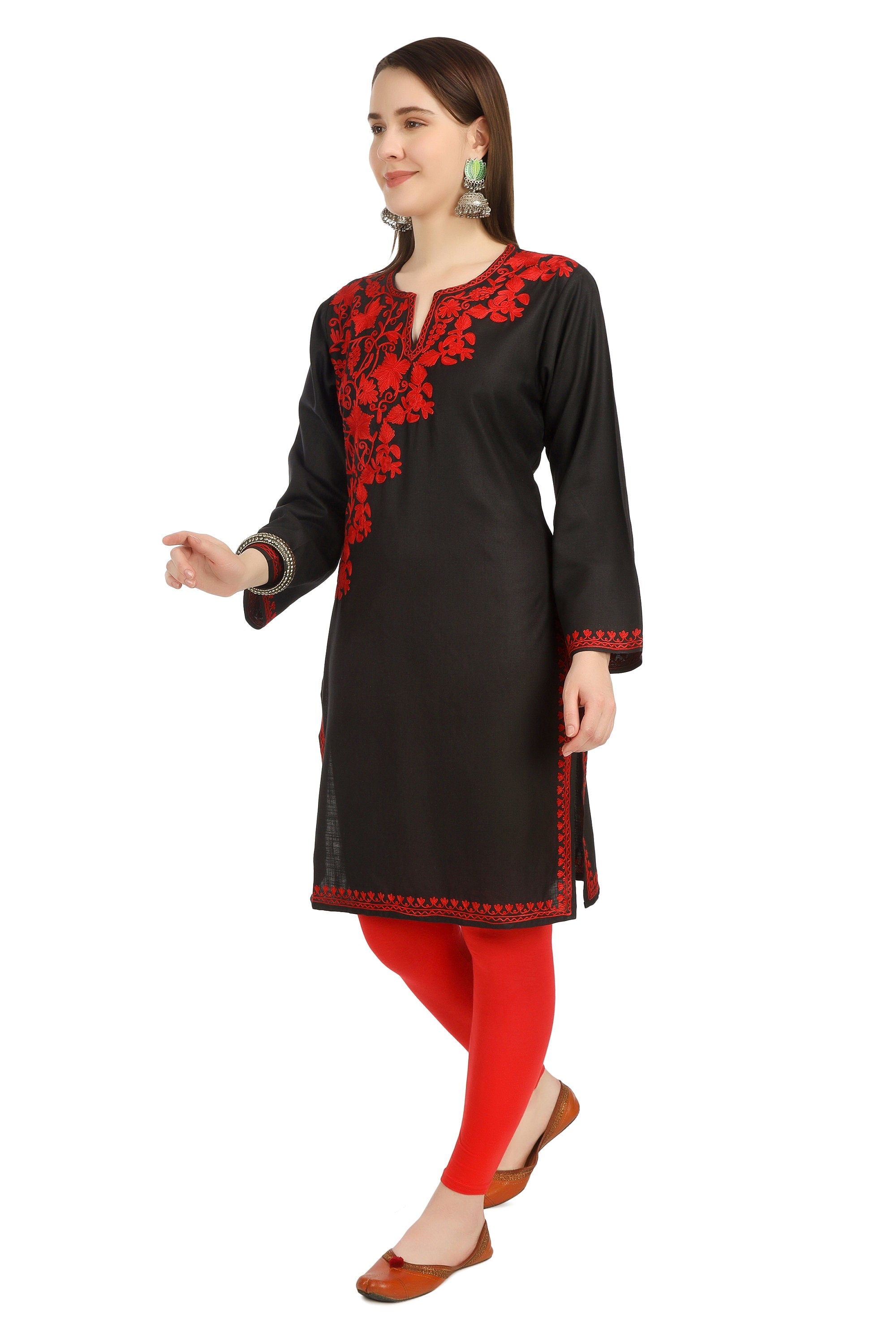 Kashmiri Kurti, Aari Embroidered Kurti, Women Tunics, Indian Kurtis, Ethnic Wear, Indo Western Wear, Traditional Kurti,
