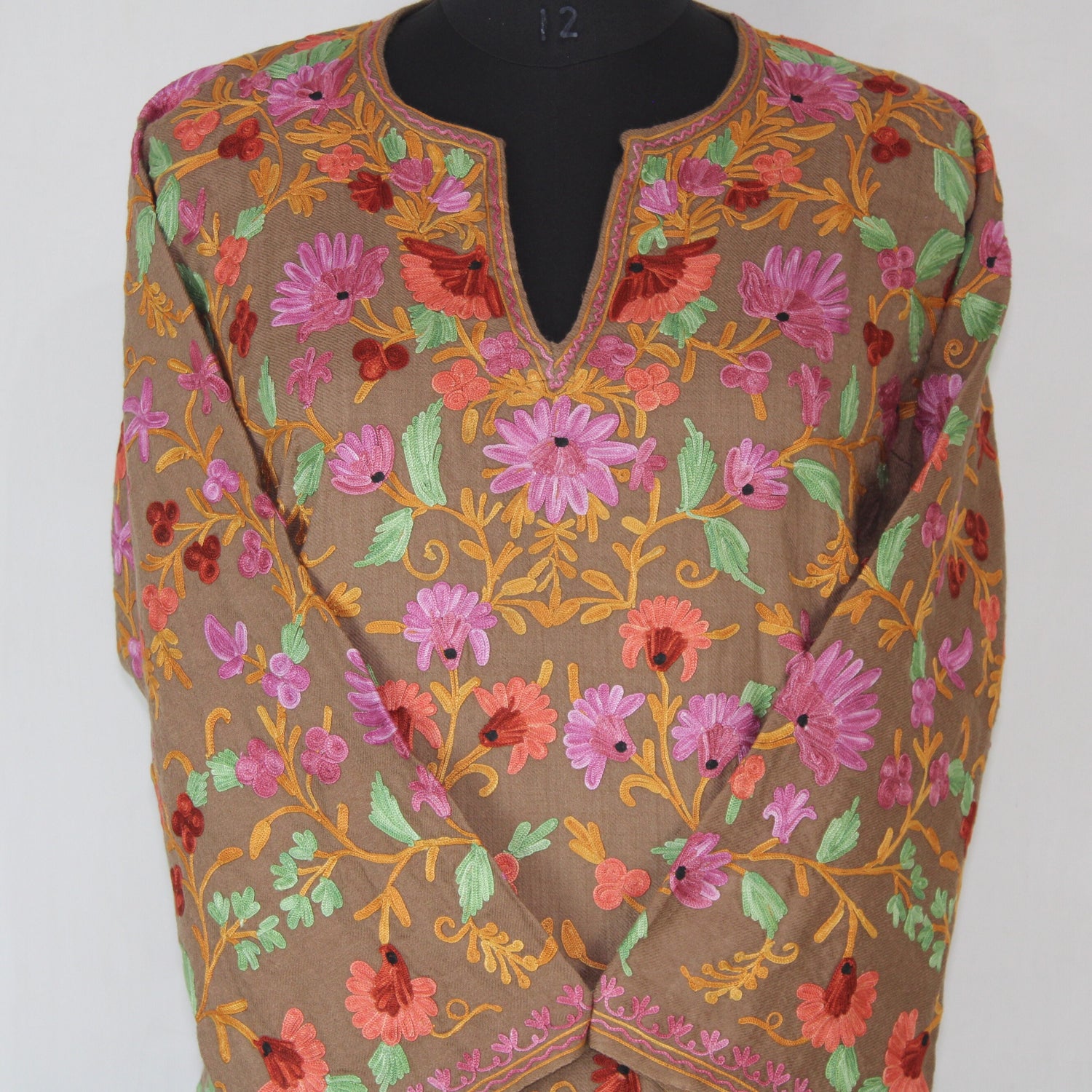 Kashmiri Pheran, Aari Embroidered Pheran, Women Tunics, Indian Kurtis, Ethnic Wear, Indo Western Wear, Traditional Pheran