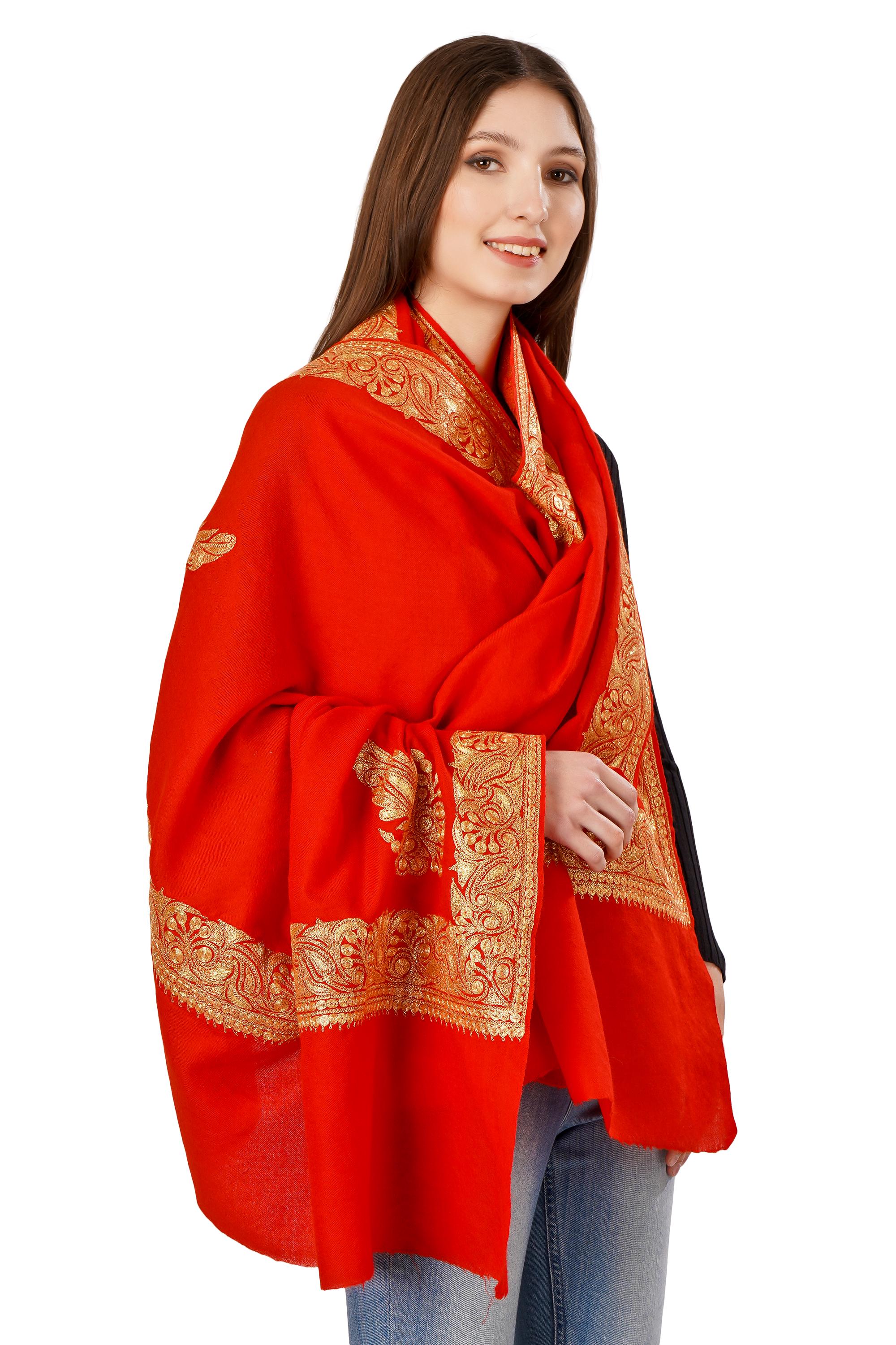 Kashmiri Tilla Shawl For Women, Bridal Embroidered Shawl, Indian Wedding Shawl, Bridal Cover Up Wrap, Zari Embroidered Cashmere Shawl