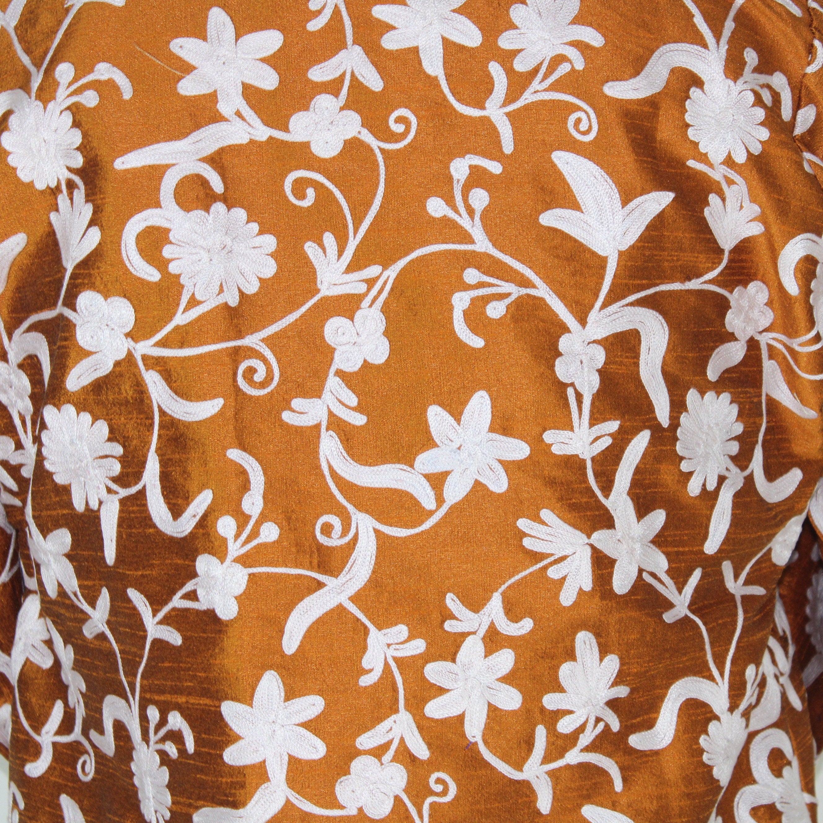 Bohemian Silk Jacket: Kashmiri Embroidered Coat for Summer