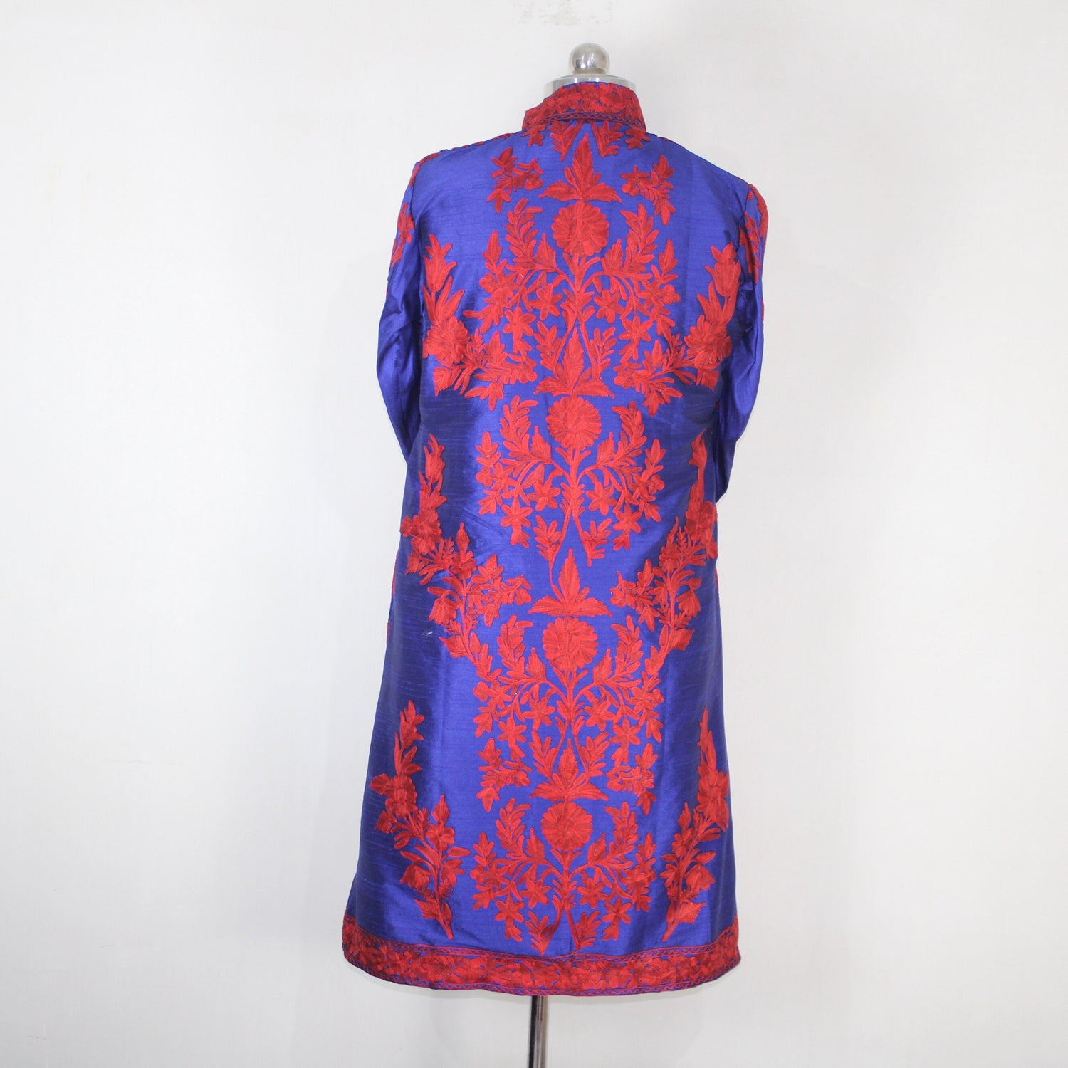 Kashmiri Jacket, embroidered silk jacket, long length coat, Bohemian Jacket, embroidered jacket, long embroidered coat, silk summer jacket - BATIN