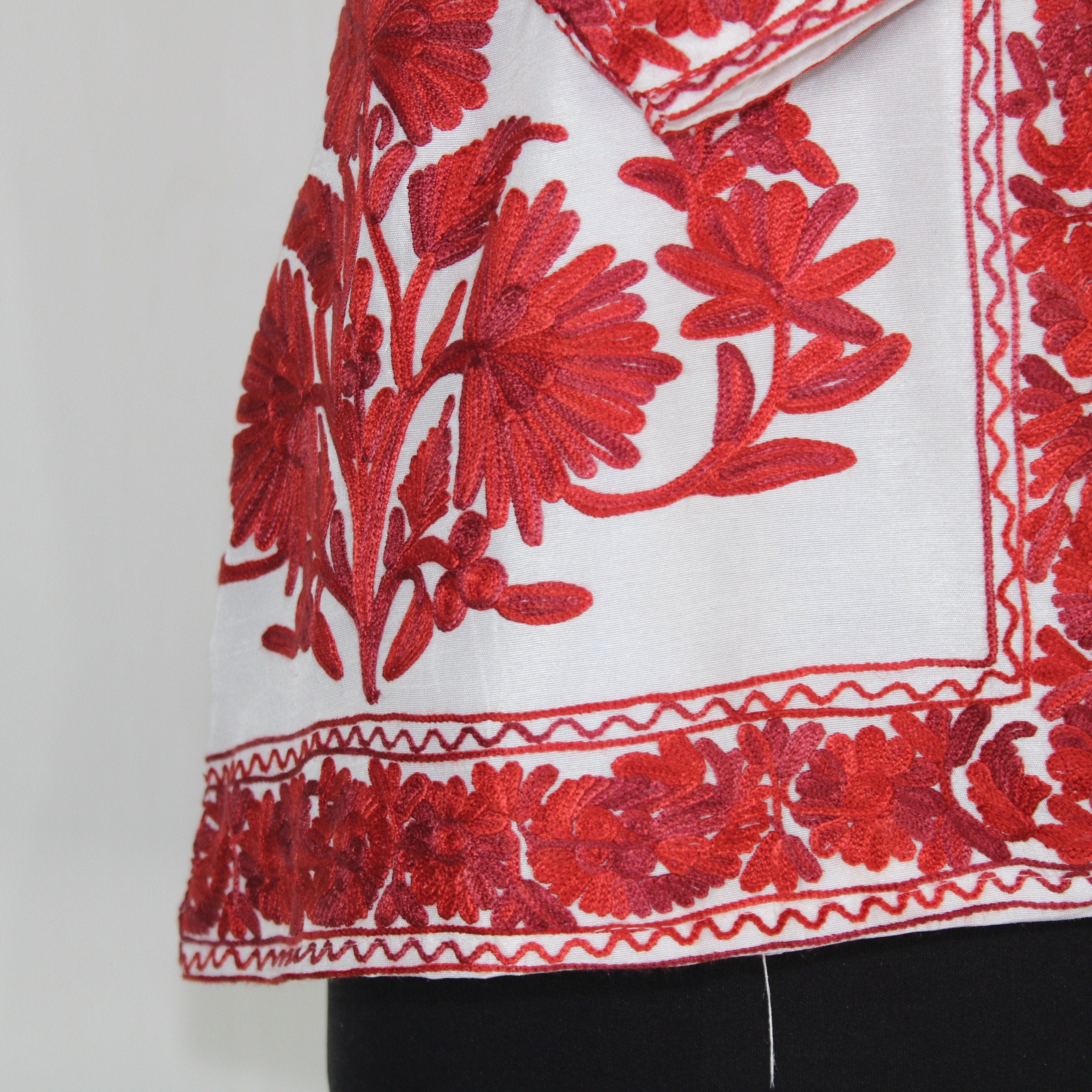 Kashmiri Jacket, embroidered silk jacket, short length coat, Bohemian Jacket, embroidered jacket, short embroidered coat, silk summer jacket