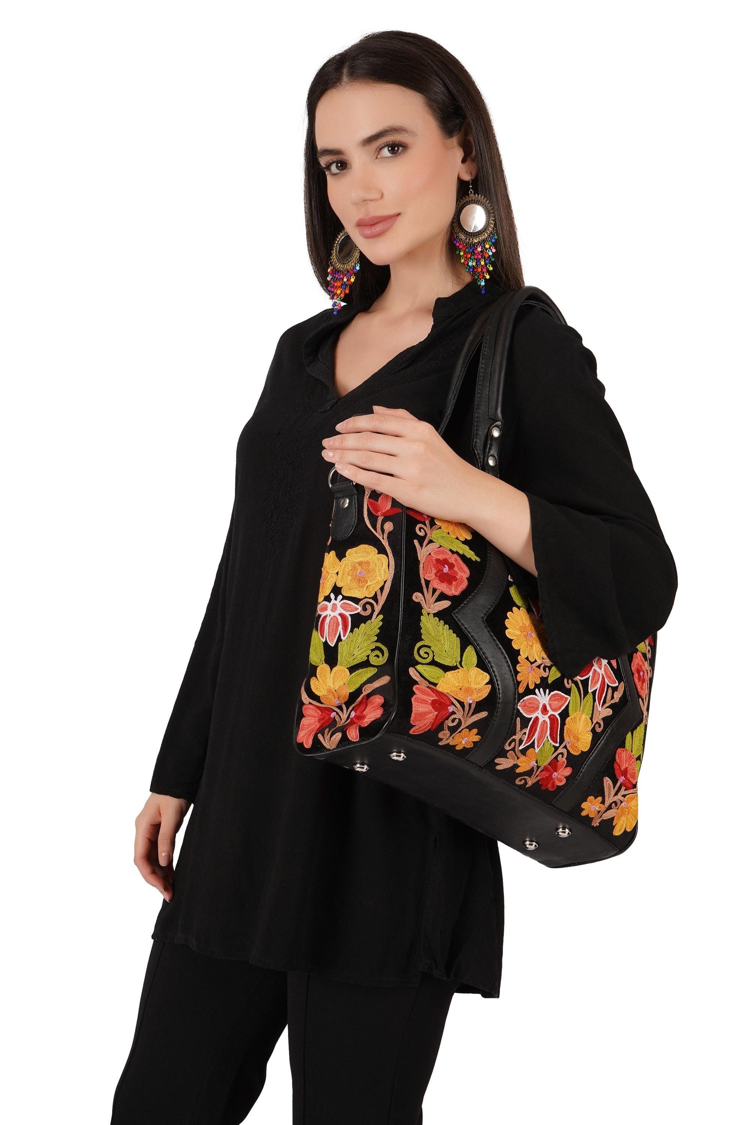 Kashmiri Handbag, Handmade Embroidered Ladies Tote Bag, Handbag For Women, Office Bag