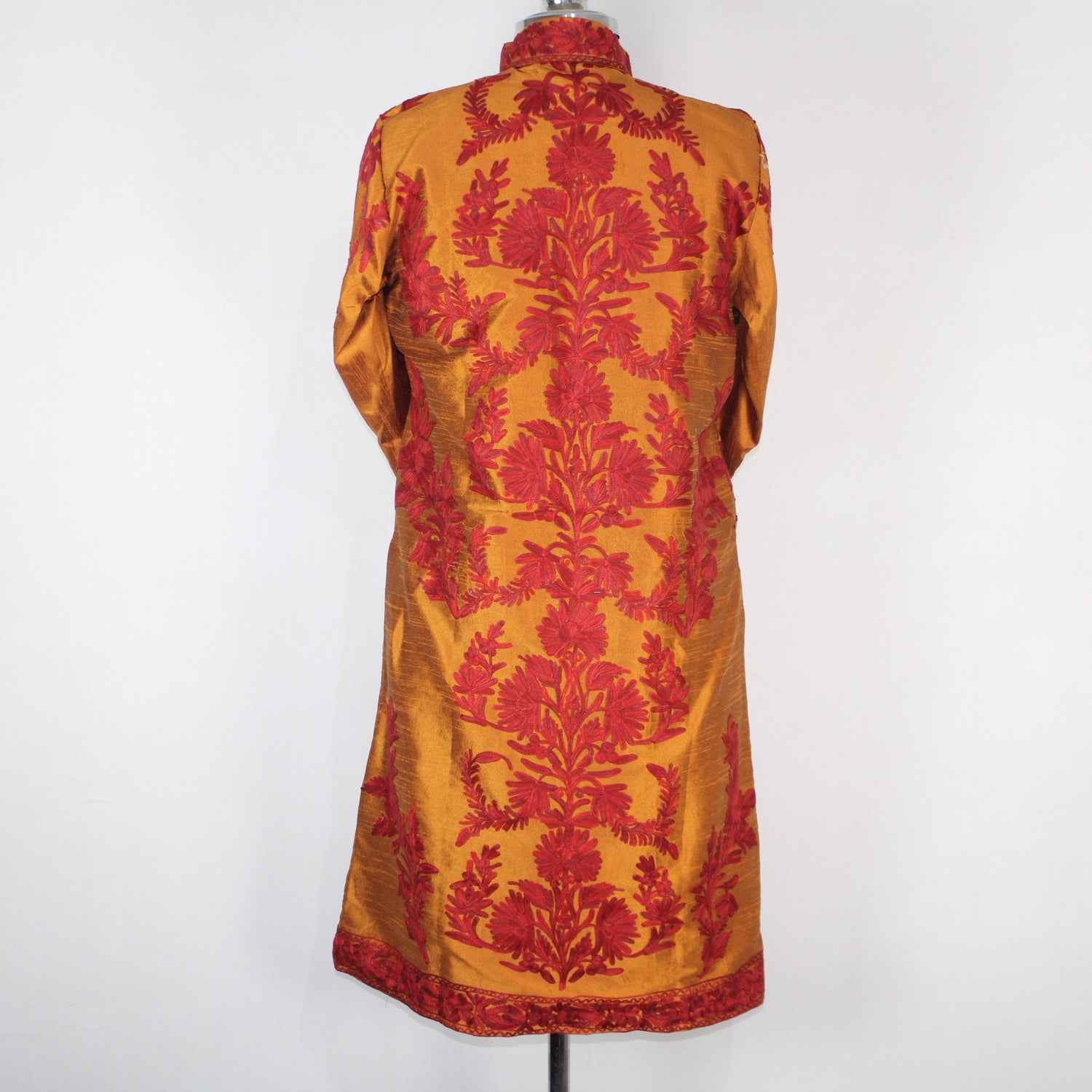 Kashmiri Jacket, embroidered silk jacket, long length coat, Bohemian Jacket, embroidered jacket, long embroidered coat, silk summer jacket