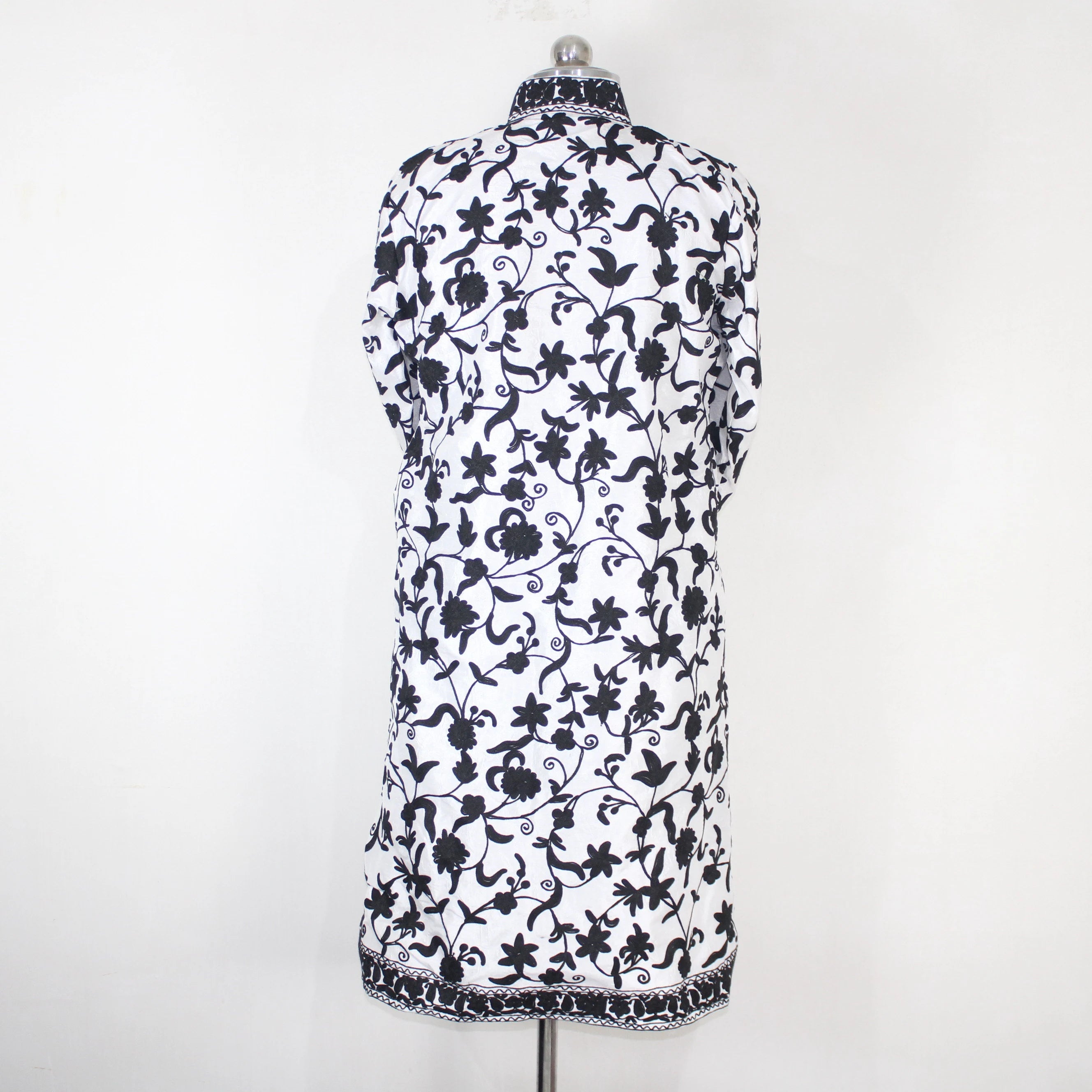 Bohemian Silk Jacket: Kashmiri Embroidered Coat for Women BATIN