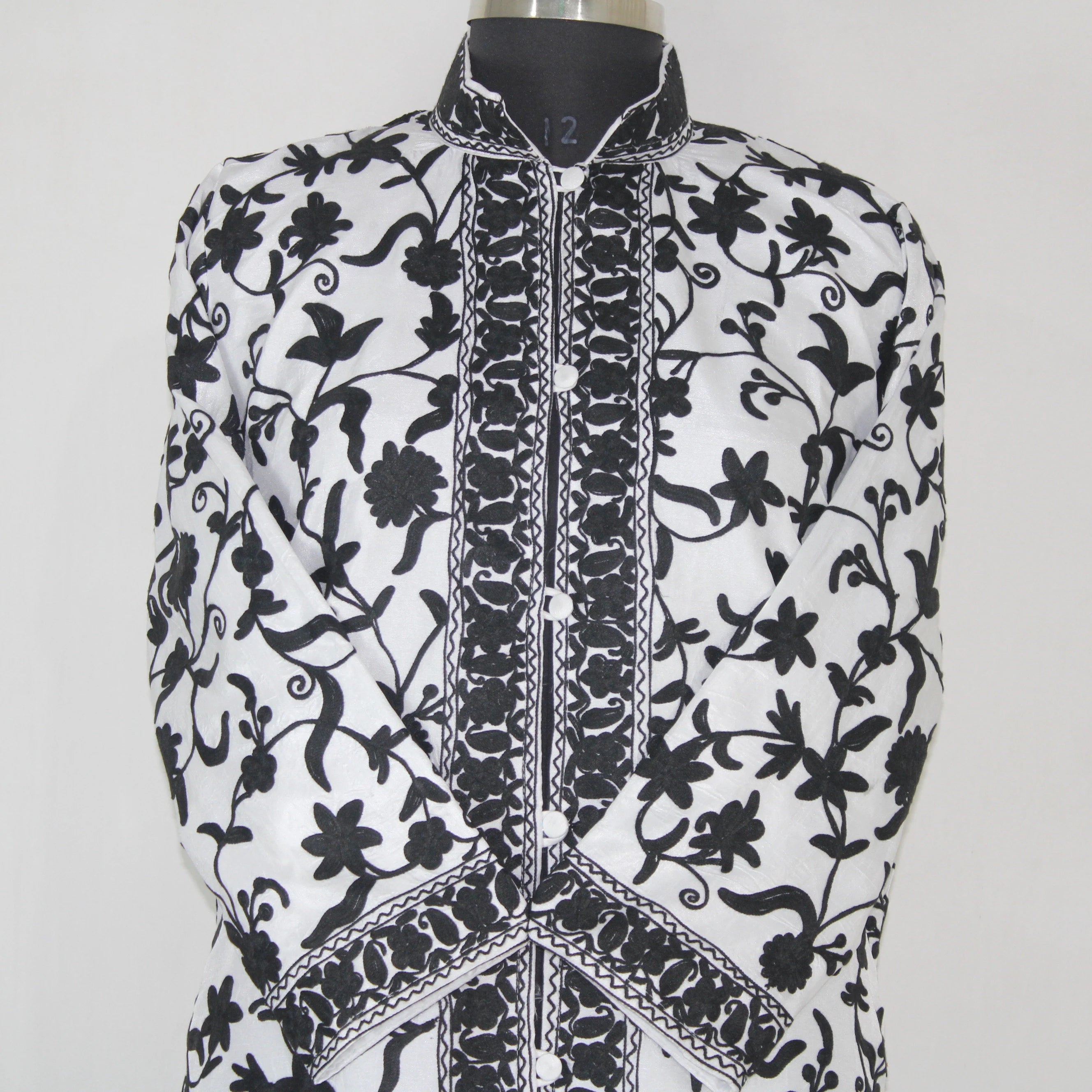 Bohemian Silk Jacket: Kashmiri Embroidered Coat for Women BATIN