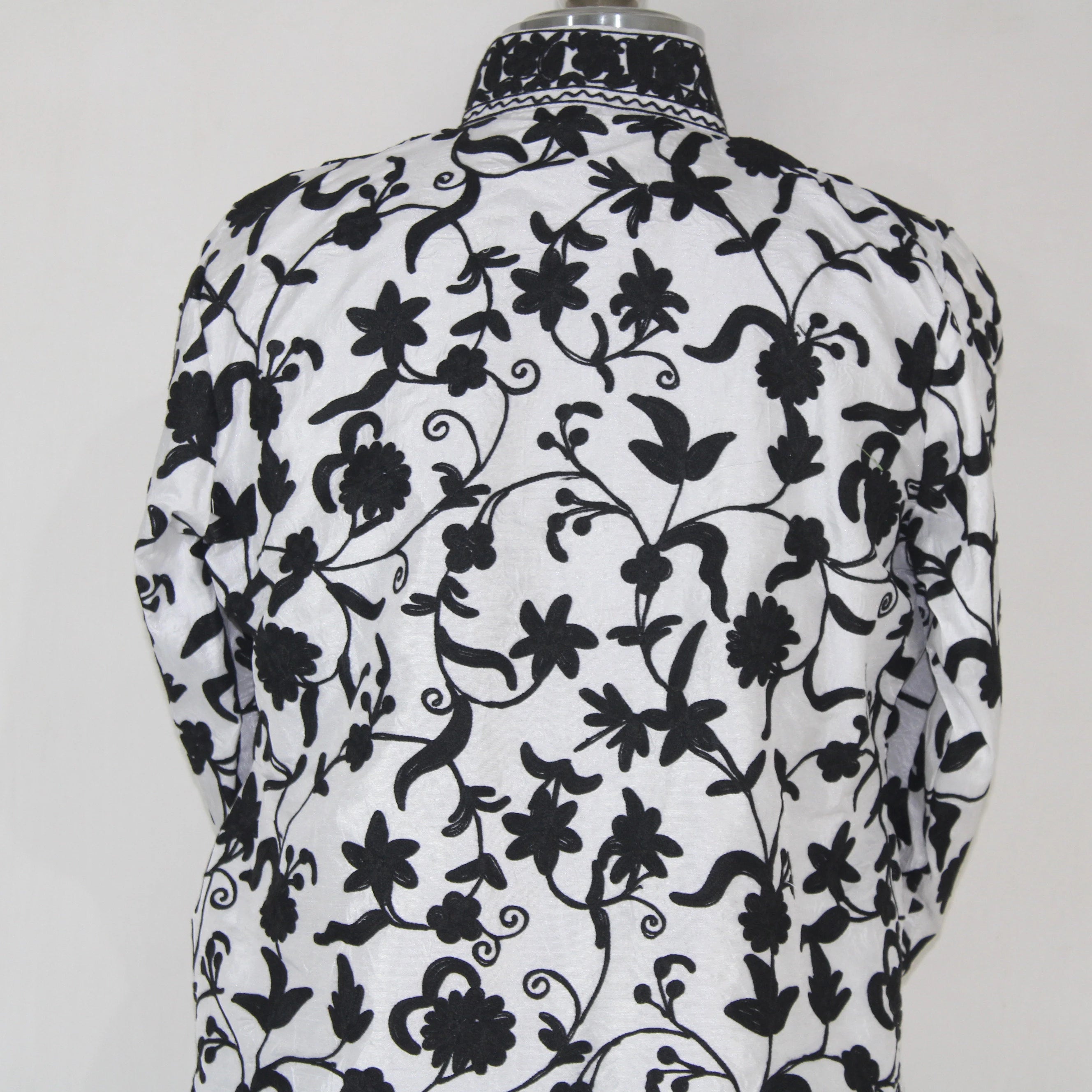 Bohemian Silk Jacket: Kashmiri Embroidered Coat for Women BATIN