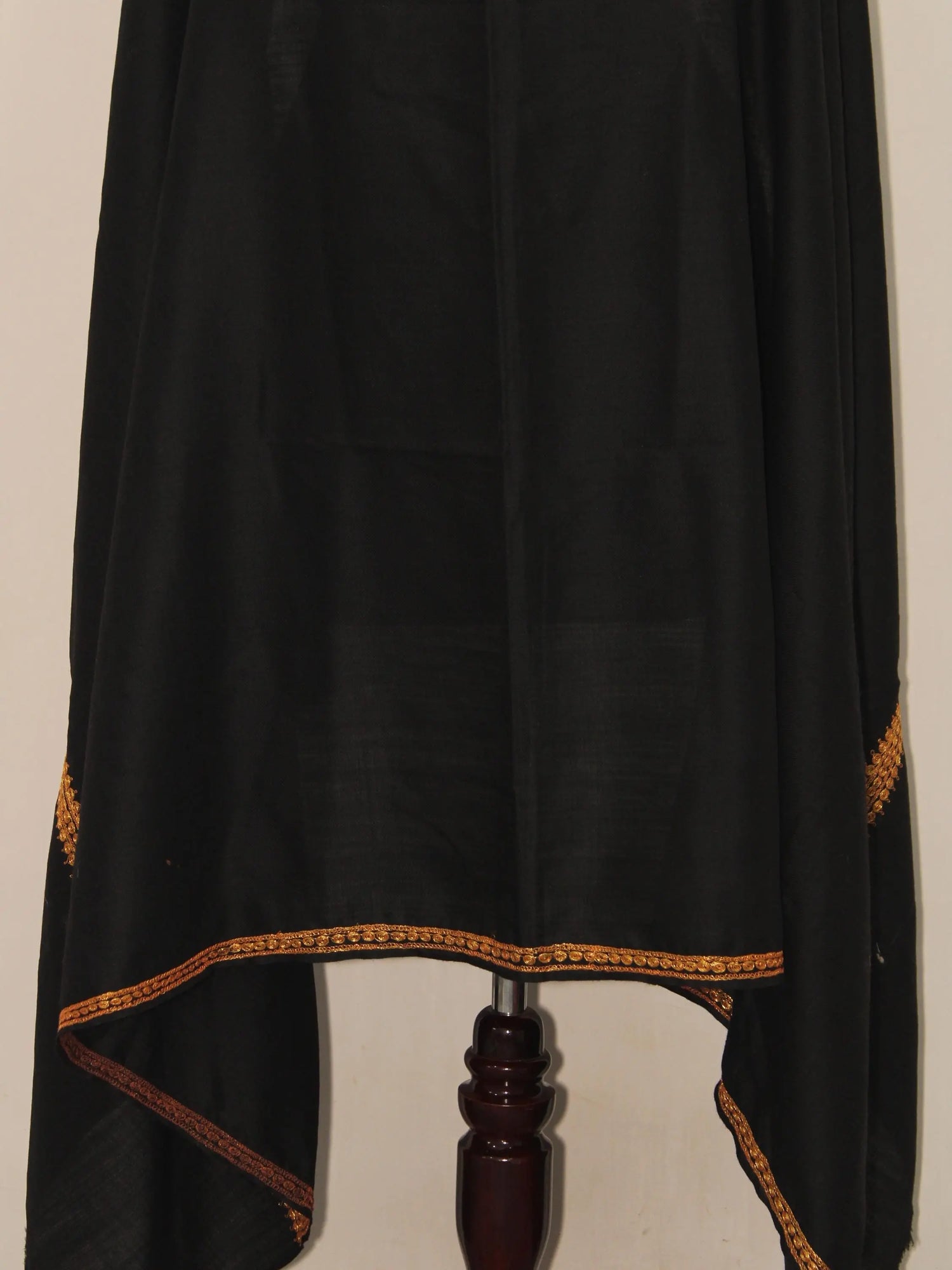 Wool Tilla Embroidered Black Shawl BATIN