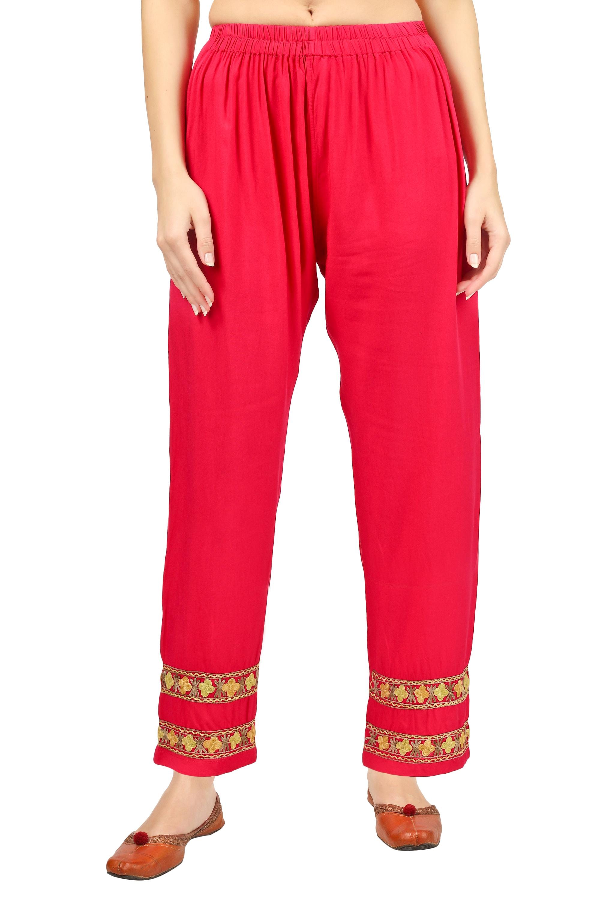 Kashmiri Aari Embroidered Cotton Pant BATIN