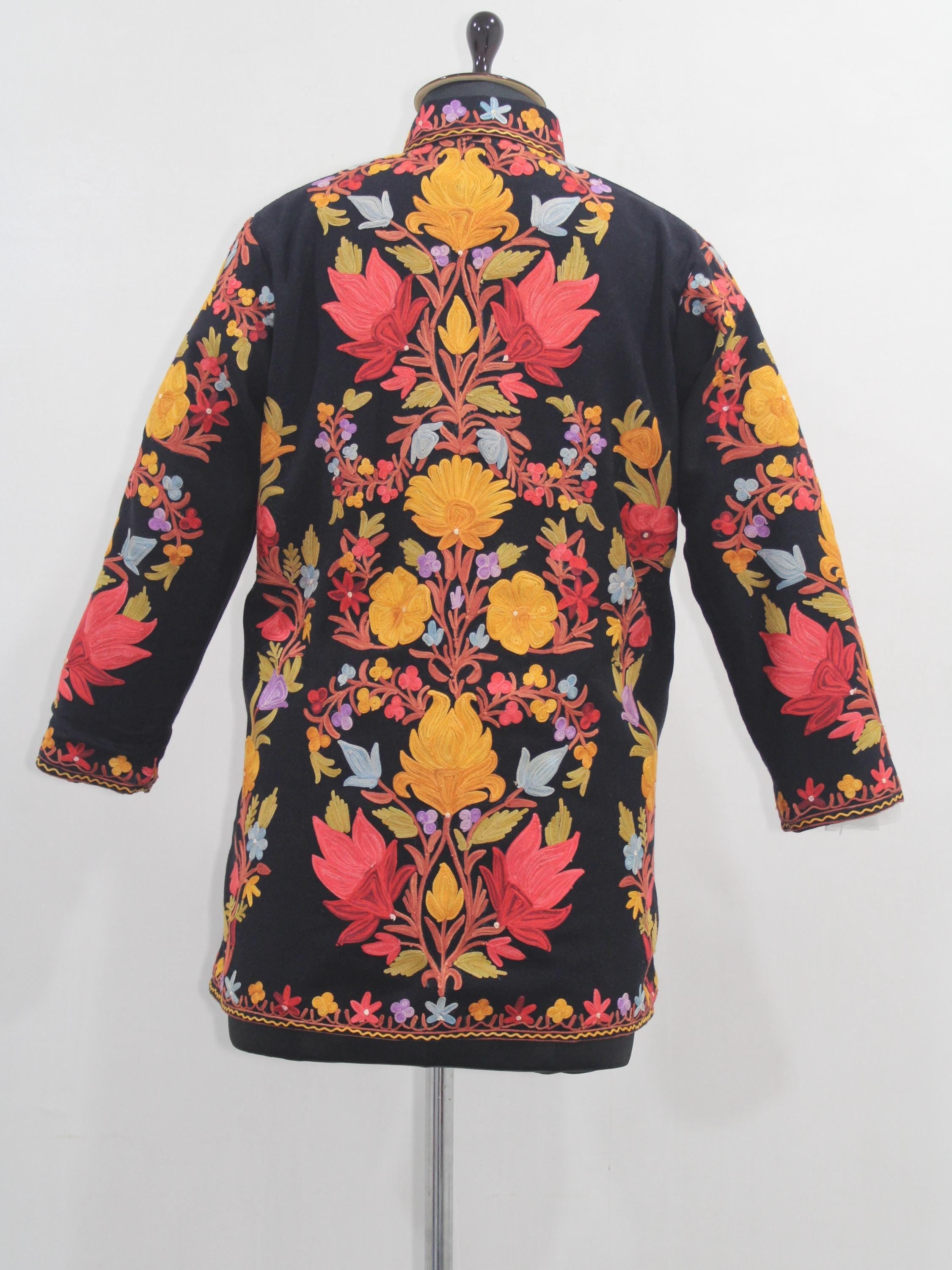 Kashmiri Aari Embroidered Floral Woolen Jacket BATIN