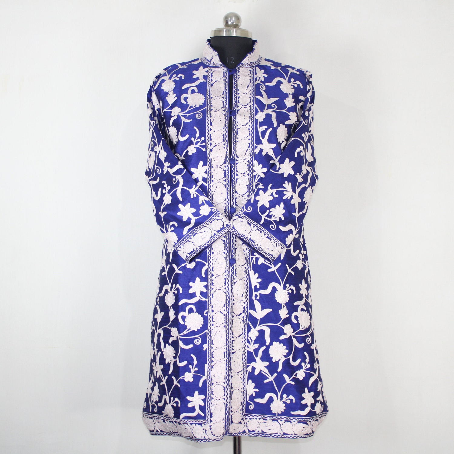 Kashmiri Jacket, embroidered silk jacket, long length coat, Bohemian Jacket, embroidered jacket, long embroidered coat, silk summer jacket