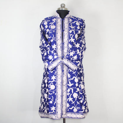 Kashmiri Jacket, embroidered silk jacket, long length coat, Bohemian Jacket, embroidered jacket, long embroidered coat, silk summer jacket