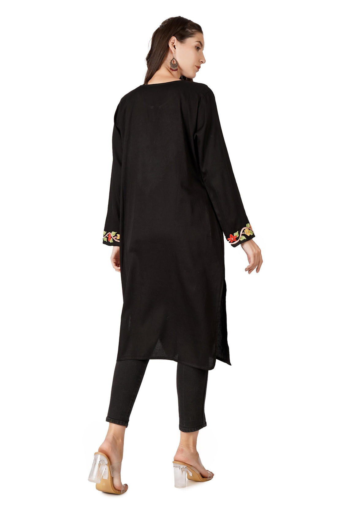 Kashmiri Aari Embroidered Cotton Kurti, Indian Women&